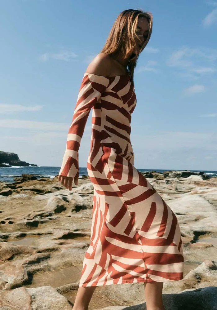 Tropico Midi Dress With Sleeves