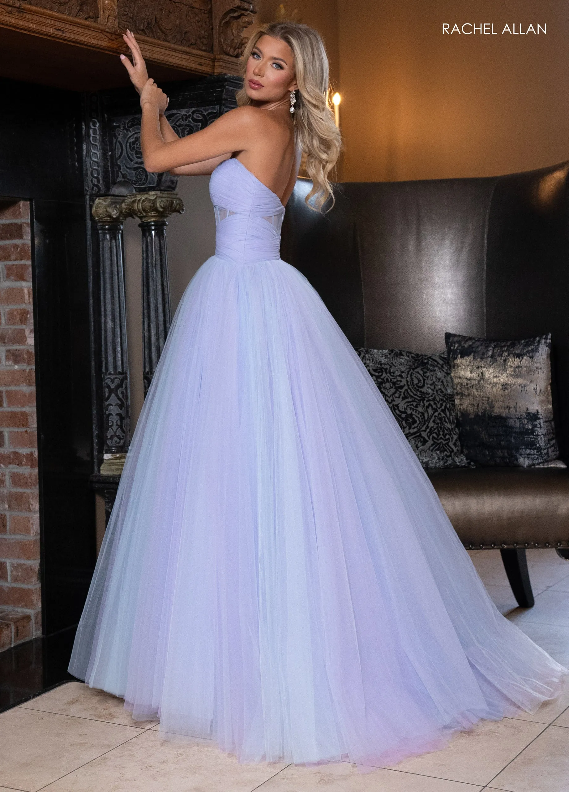 Tulle Strapless A-line Gown by Rachel Allan 70761