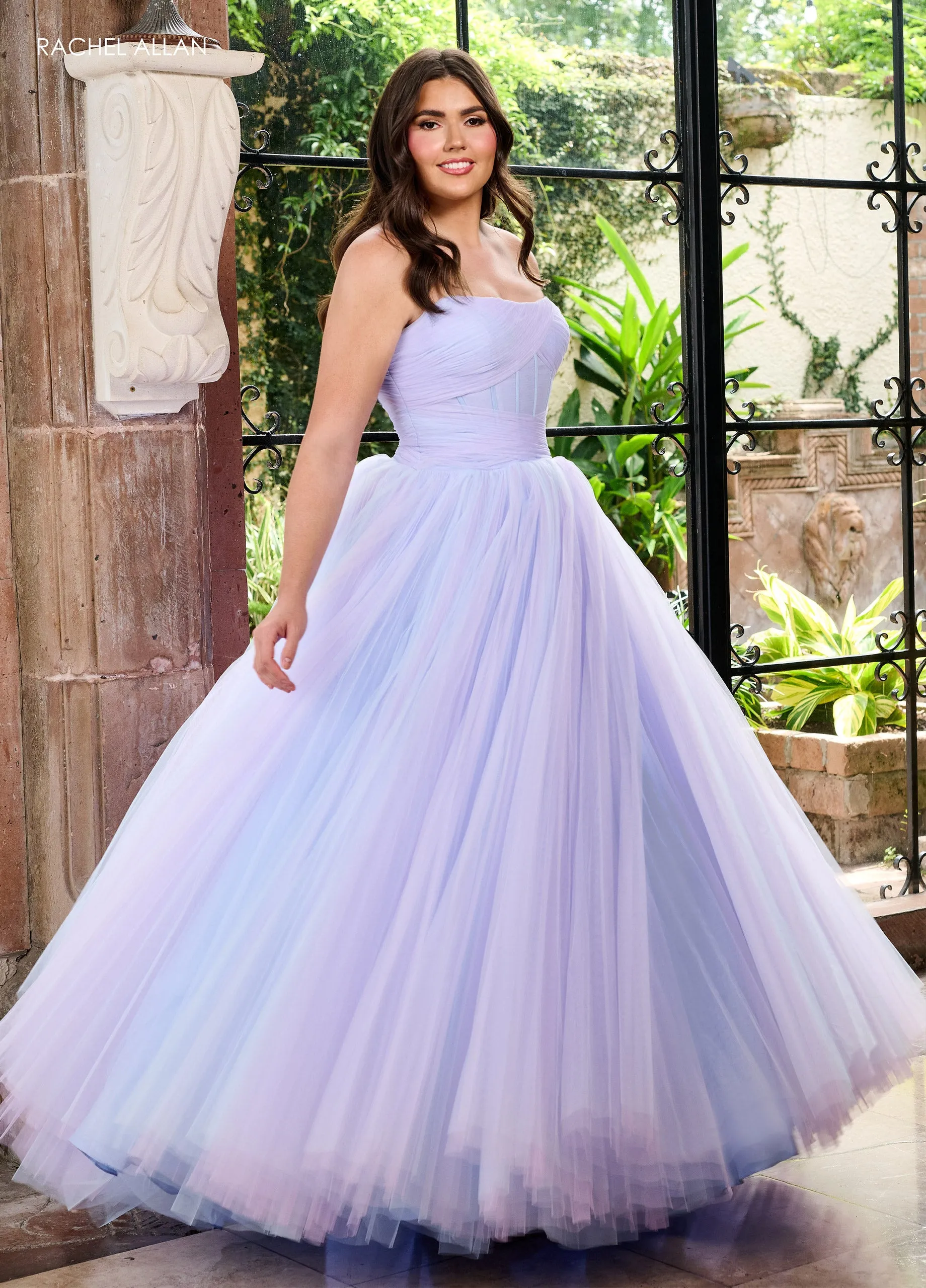 Tulle Strapless A-line Gown by Rachel Allan 70761