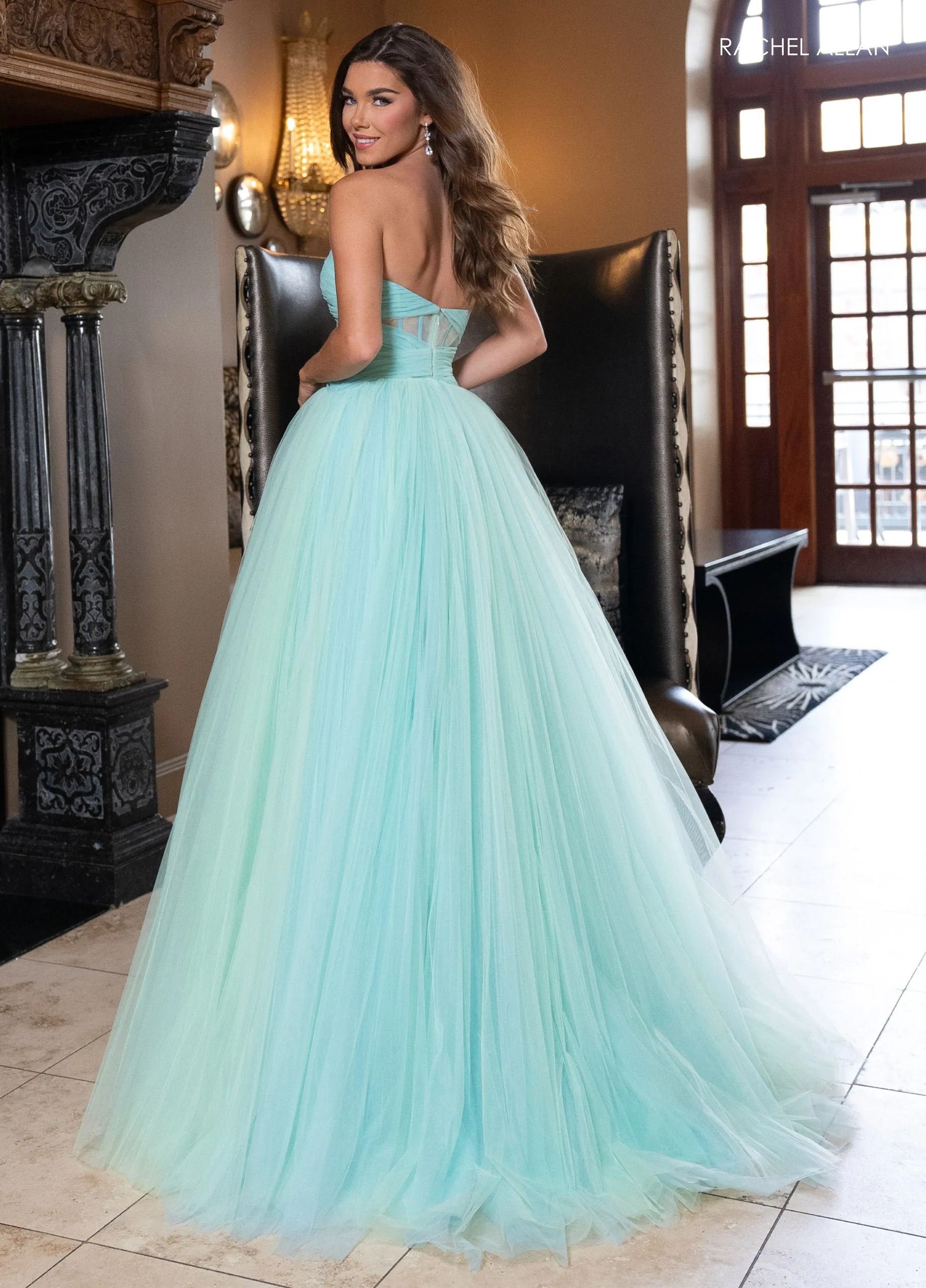 Tulle Strapless A-line Gown by Rachel Allan 70761