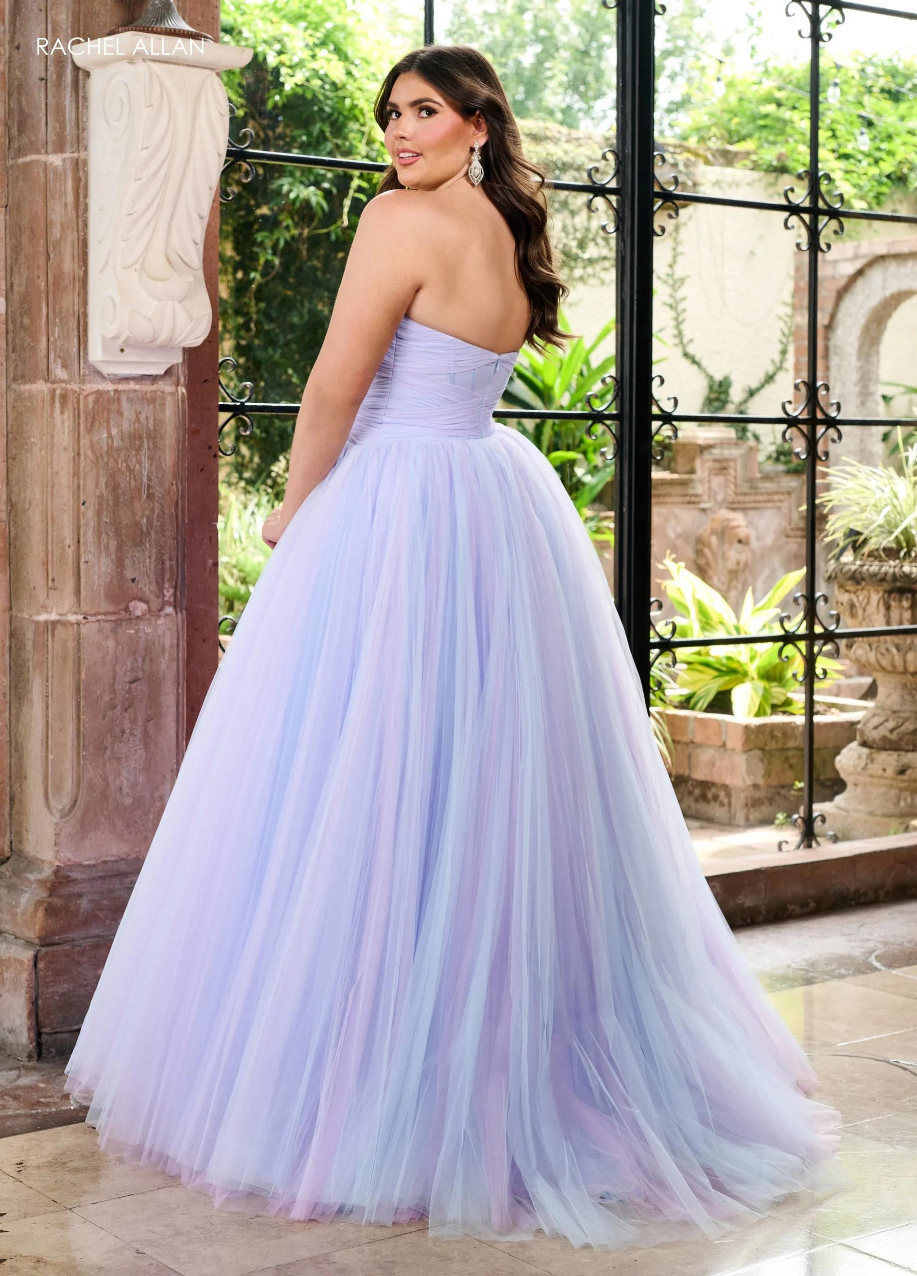 Tulle Strapless A-line Gown by Rachel Allan 70761