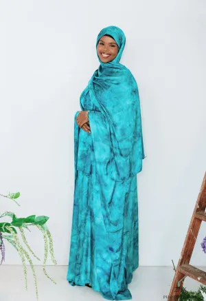 Turquoise Printed kaftan