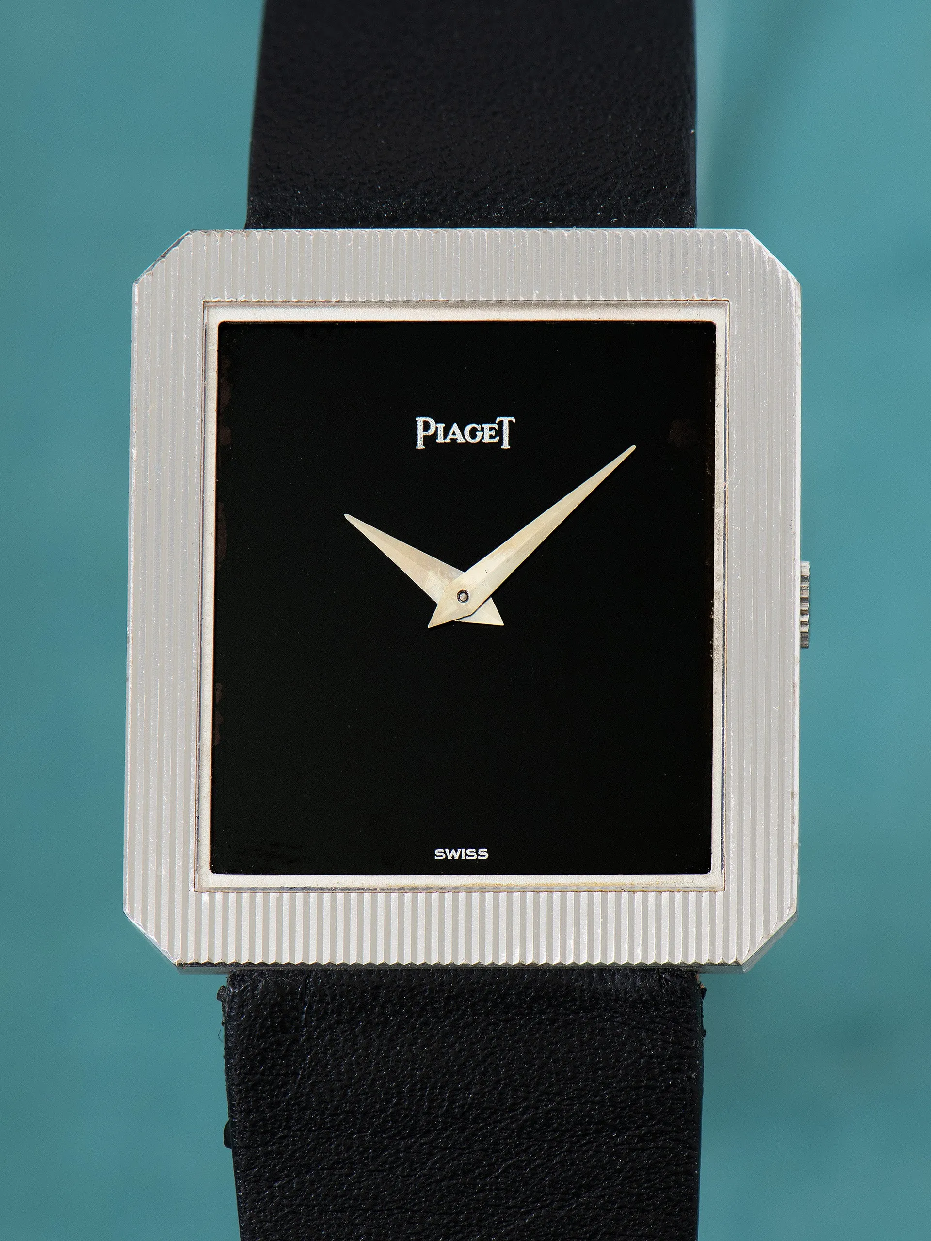 *Unpolished* 1970s Piaget Protocole 18K WG (Ref. 9154) Black Dial