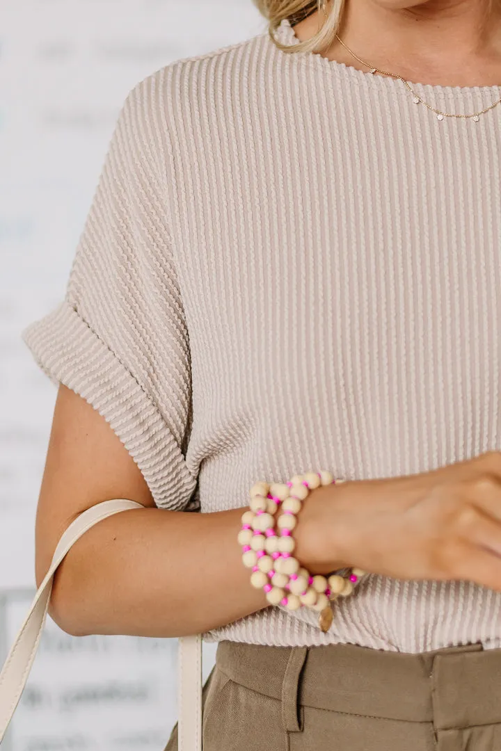 Up In Conversation Ribbed Top | Taupe
