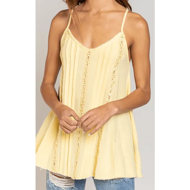 V-Neck Criss Cross Back Tank Top