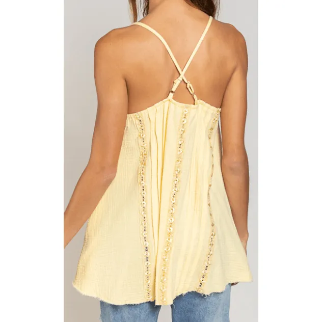 V-Neck Criss Cross Back Tank Top