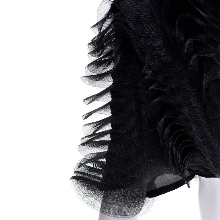 Victor Costa Vintage Strapless Dress Black Sculpted Tulle 4