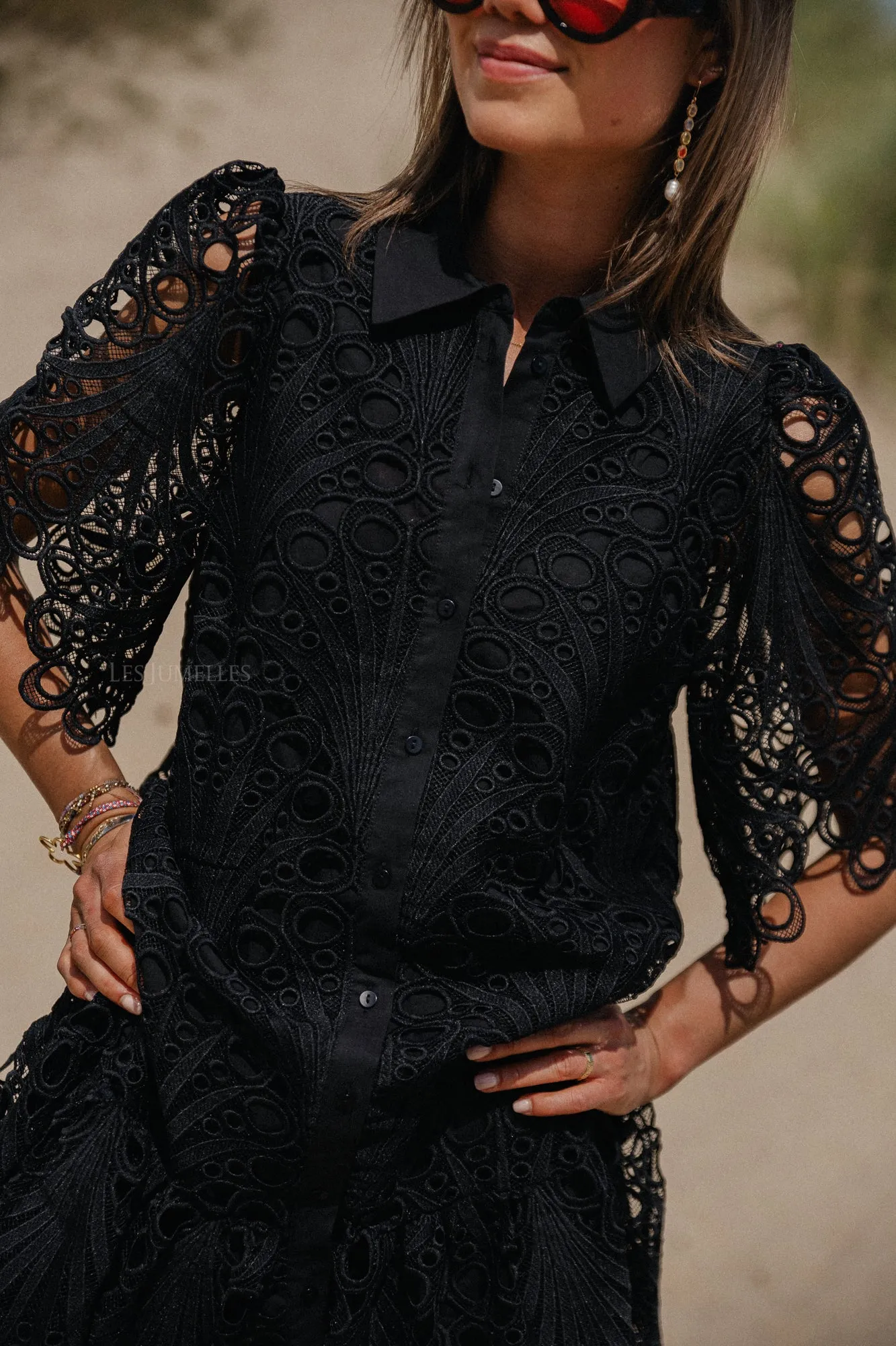 VIEden 2/4 knee dress black