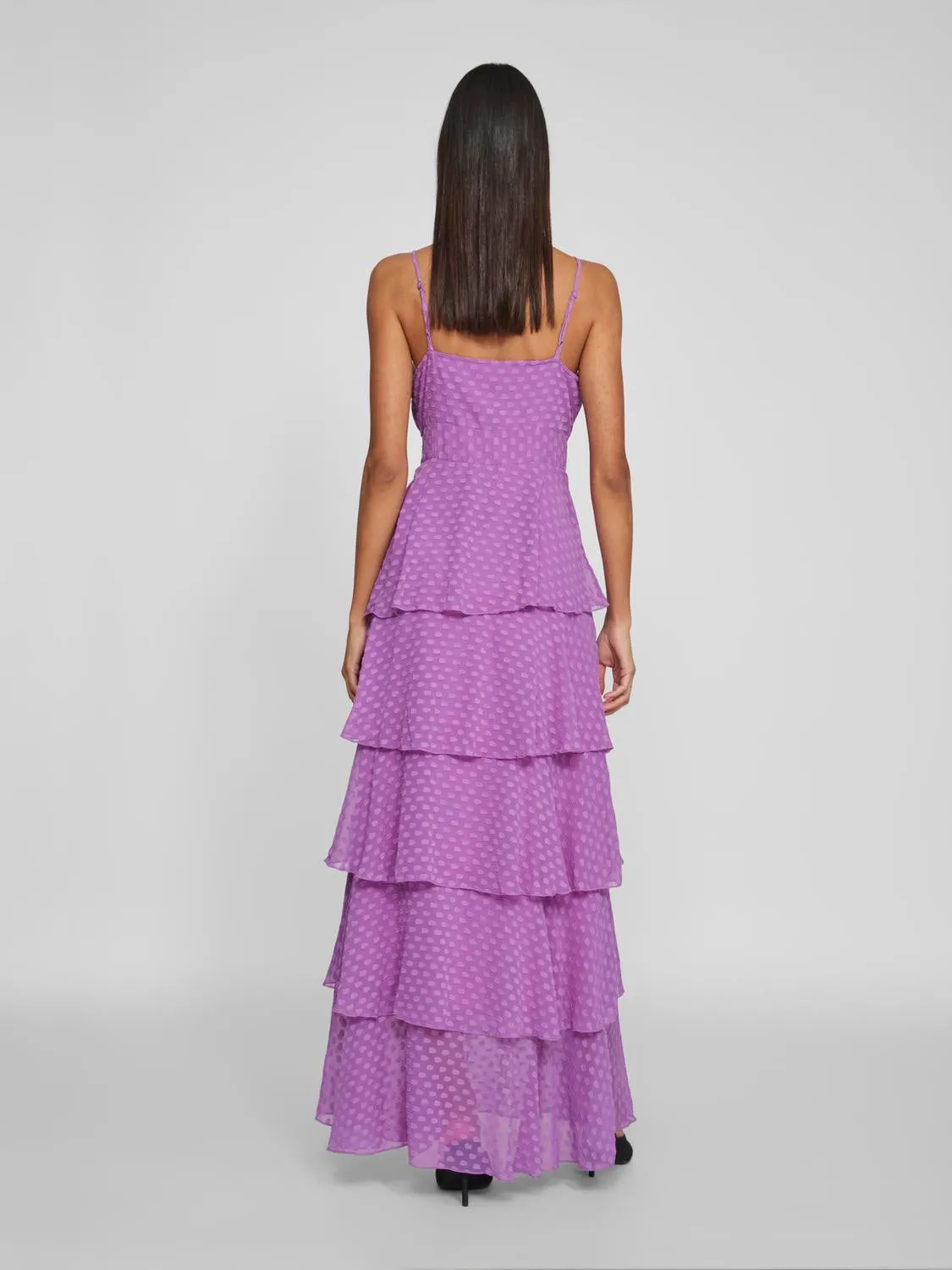 Vika Maxi Flounce Dress (Dewberry)