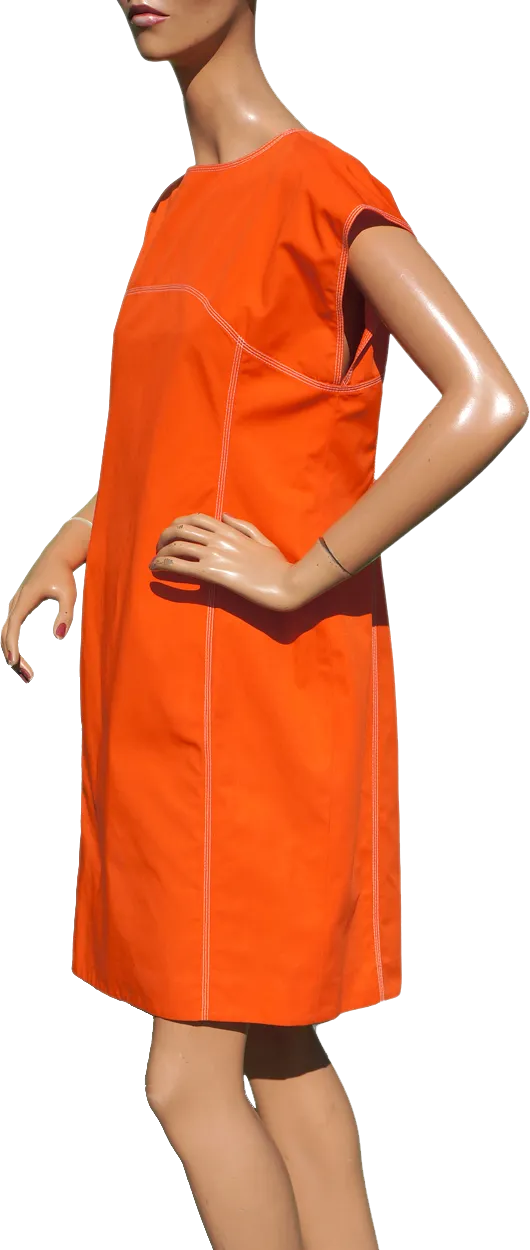 Vintage 1980s Courreges Dress with Jacket - Orange - L