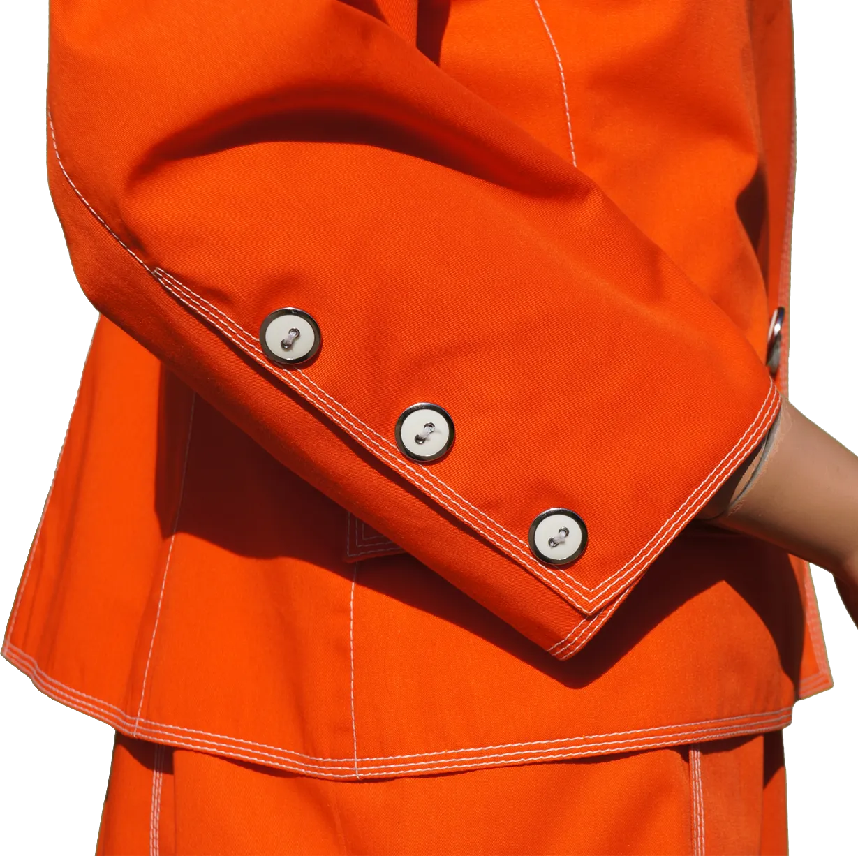 Vintage 1980s Courreges Dress with Jacket - Orange - L