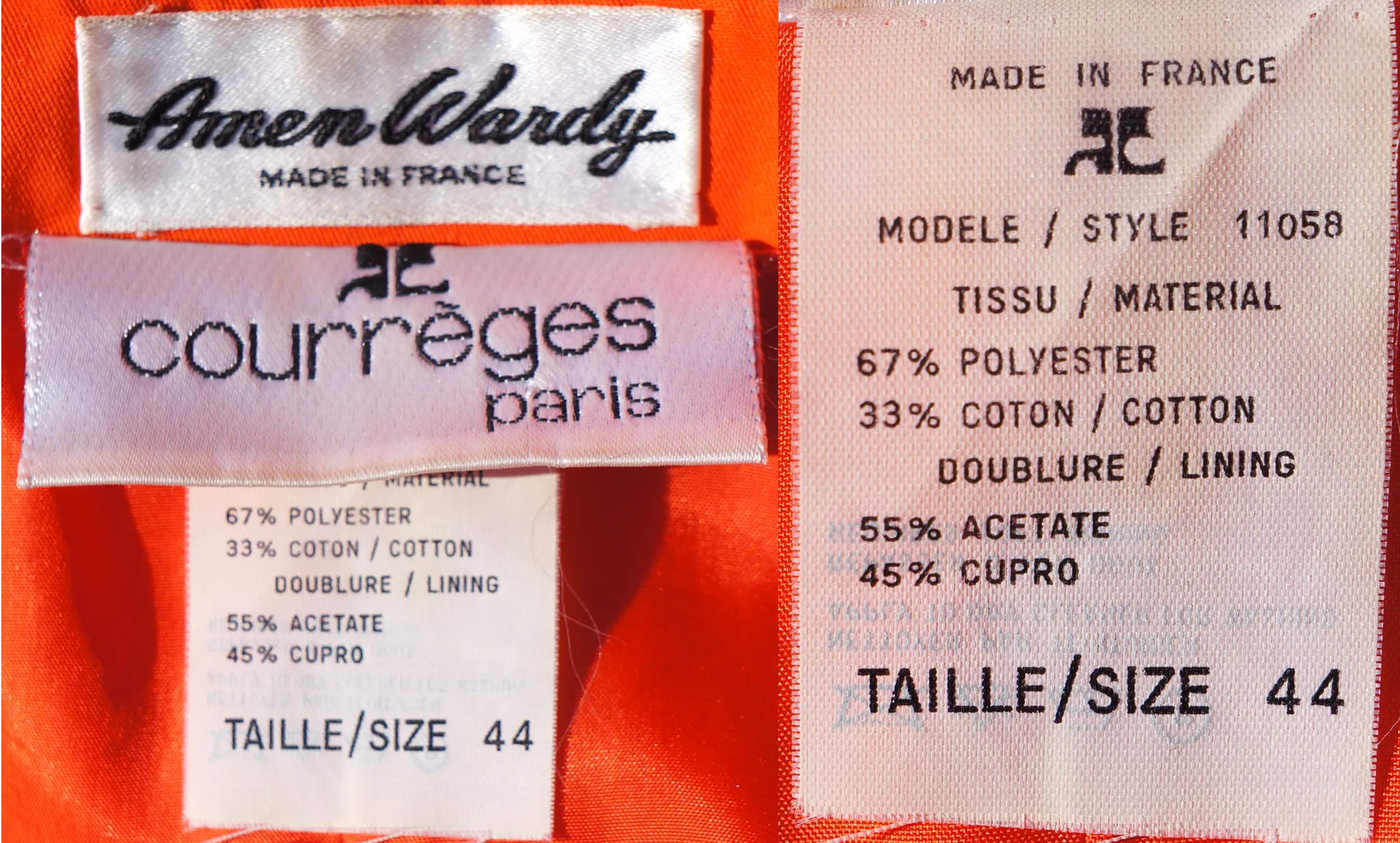 Vintage 1980s Courreges Dress with Jacket - Orange - L