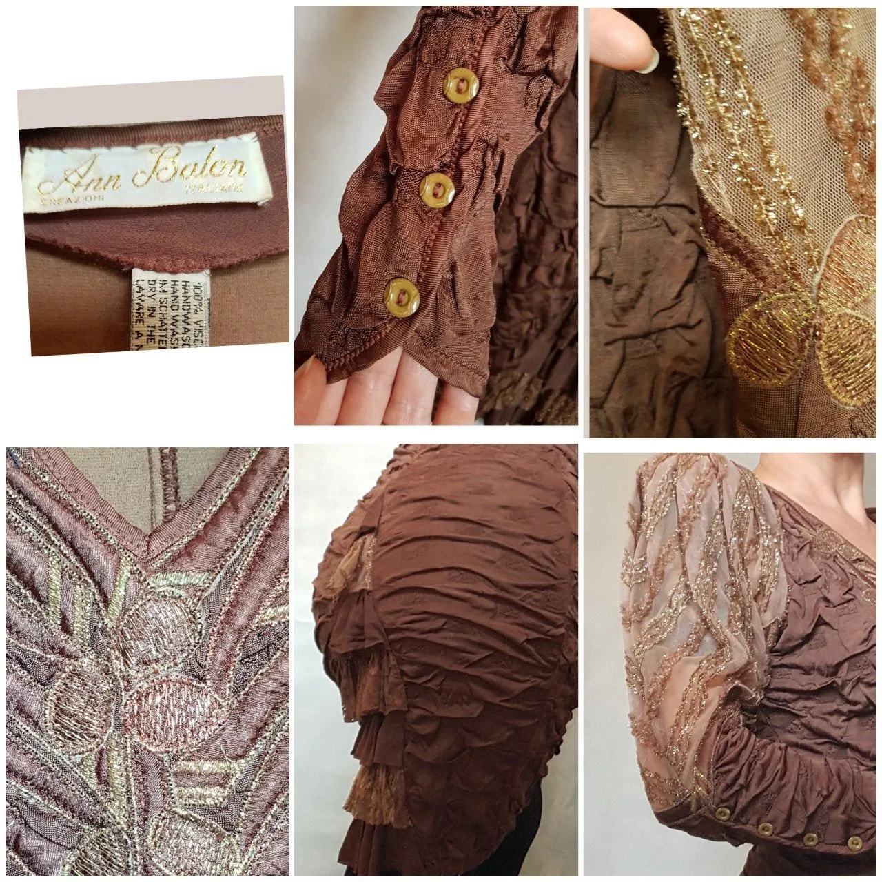 Vintage dress by Ann Balon vintage 80s 90s embellished Dress