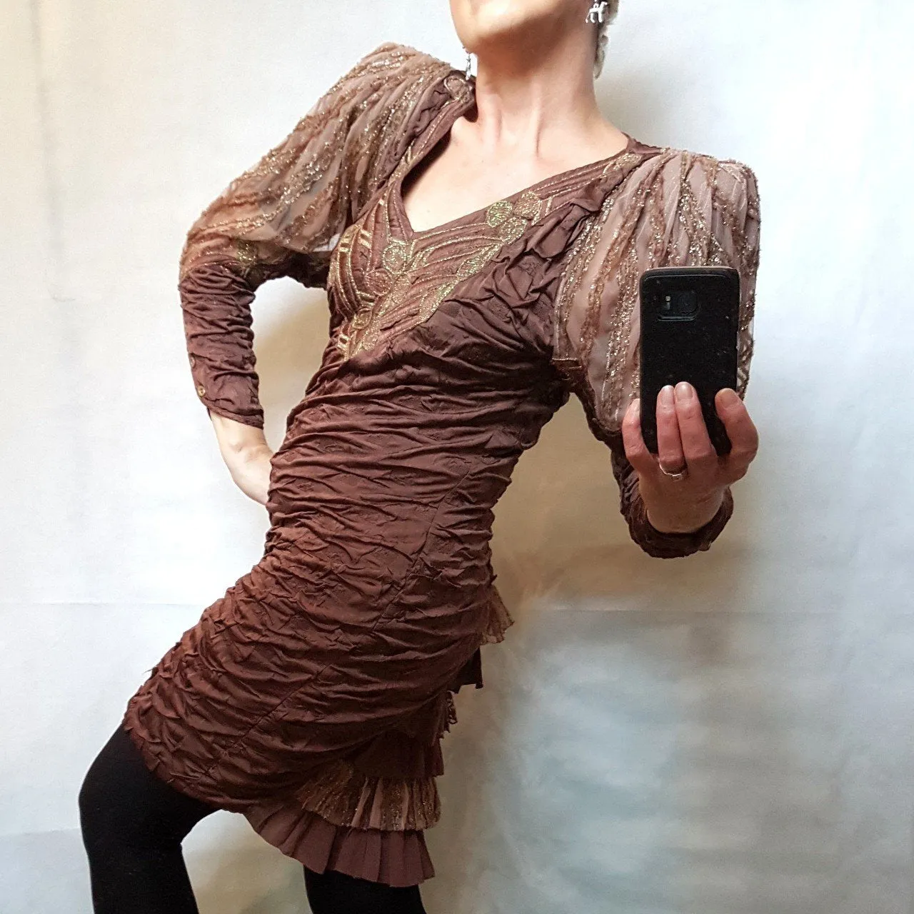 Vintage dress by Ann Balon vintage 80s 90s embellished Dress