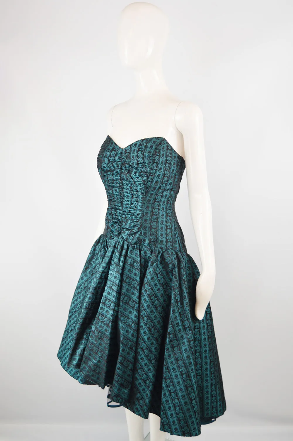 Vintage Women's Jacquard Evening Dress, 1980s