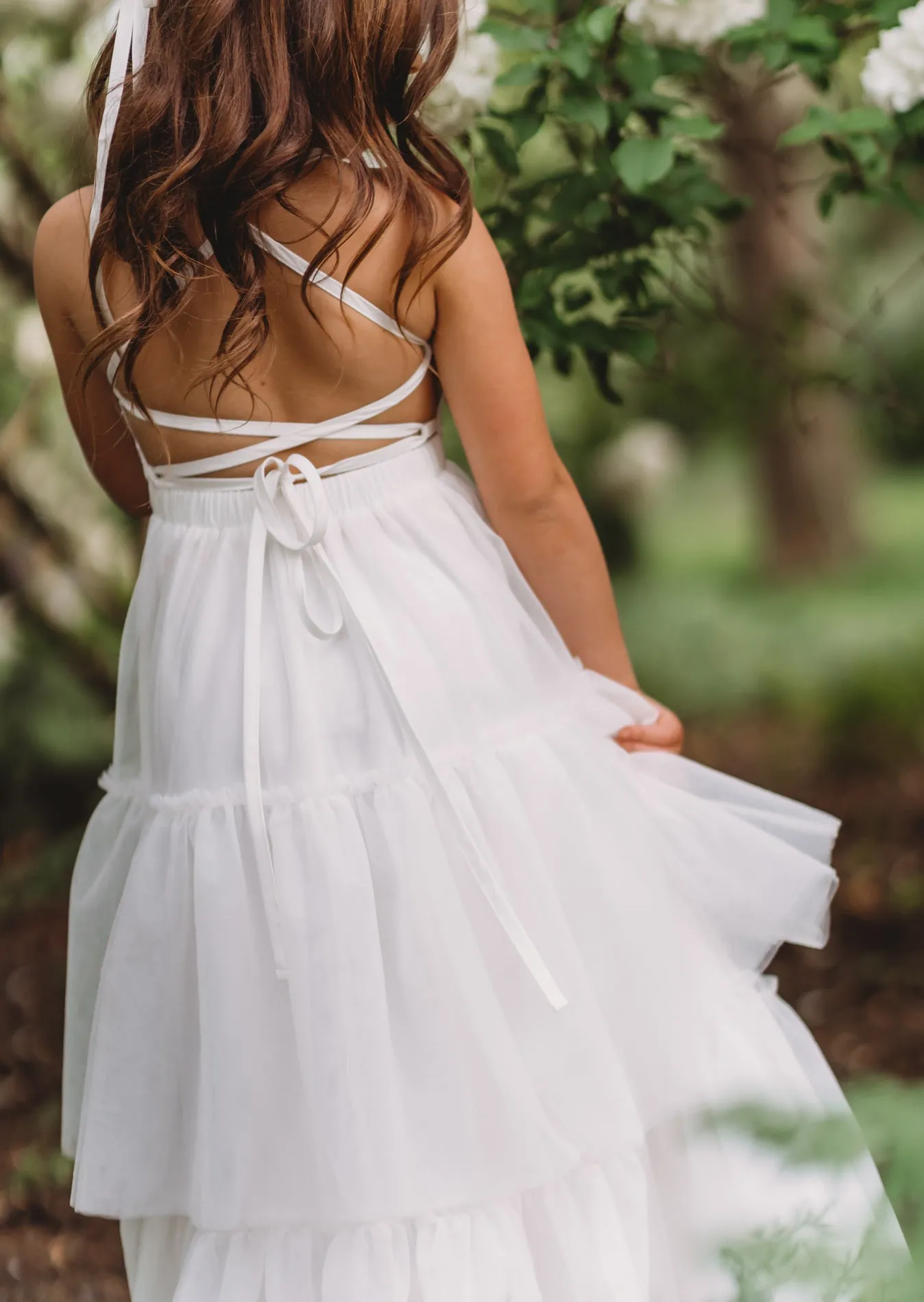 Wendy Embroidered Dress (white tulle)