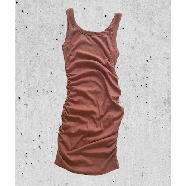 Whitney Ribbed Dress in Terracotta
