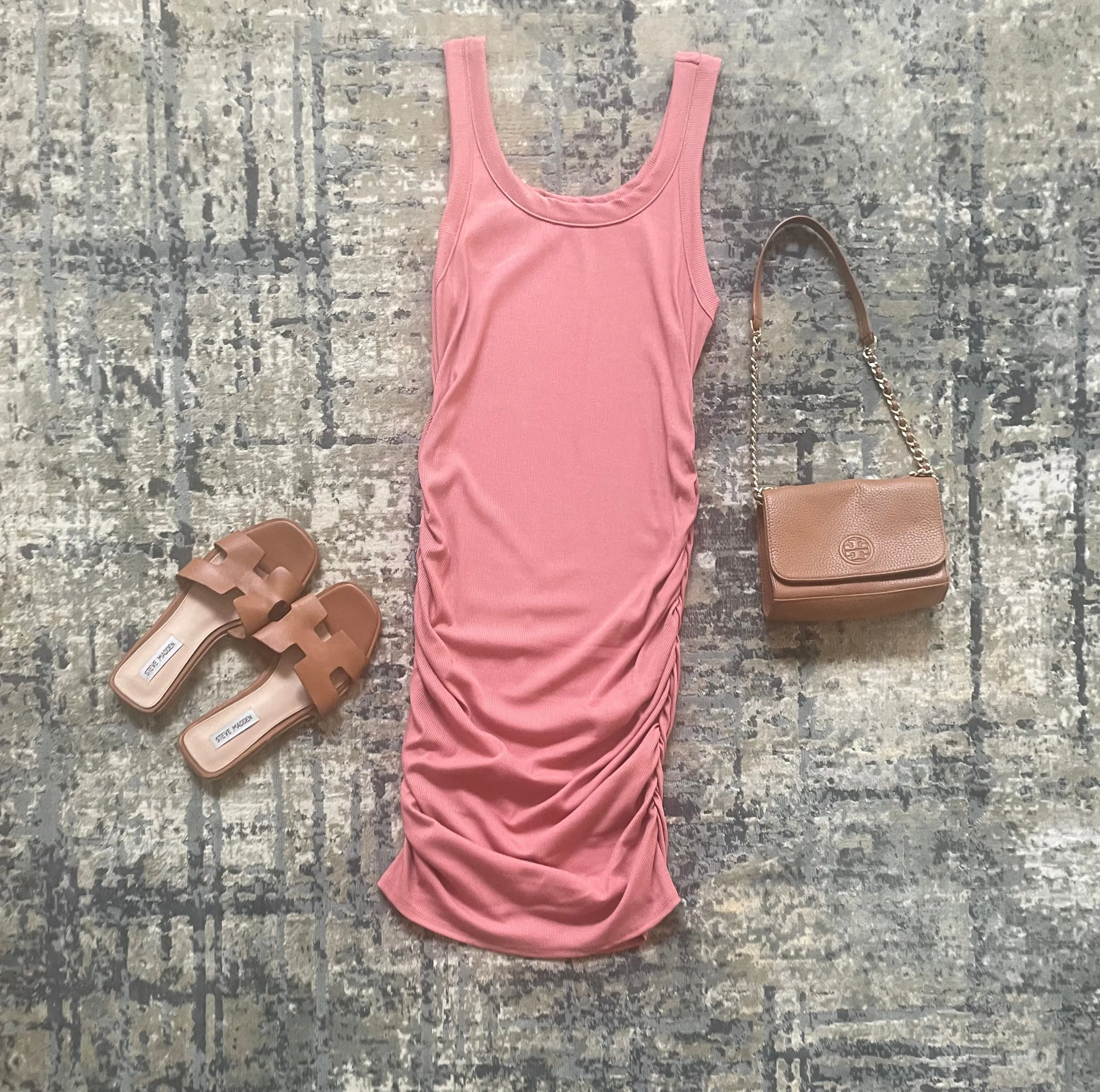 Whitney Ribbed Dress in Terracotta
