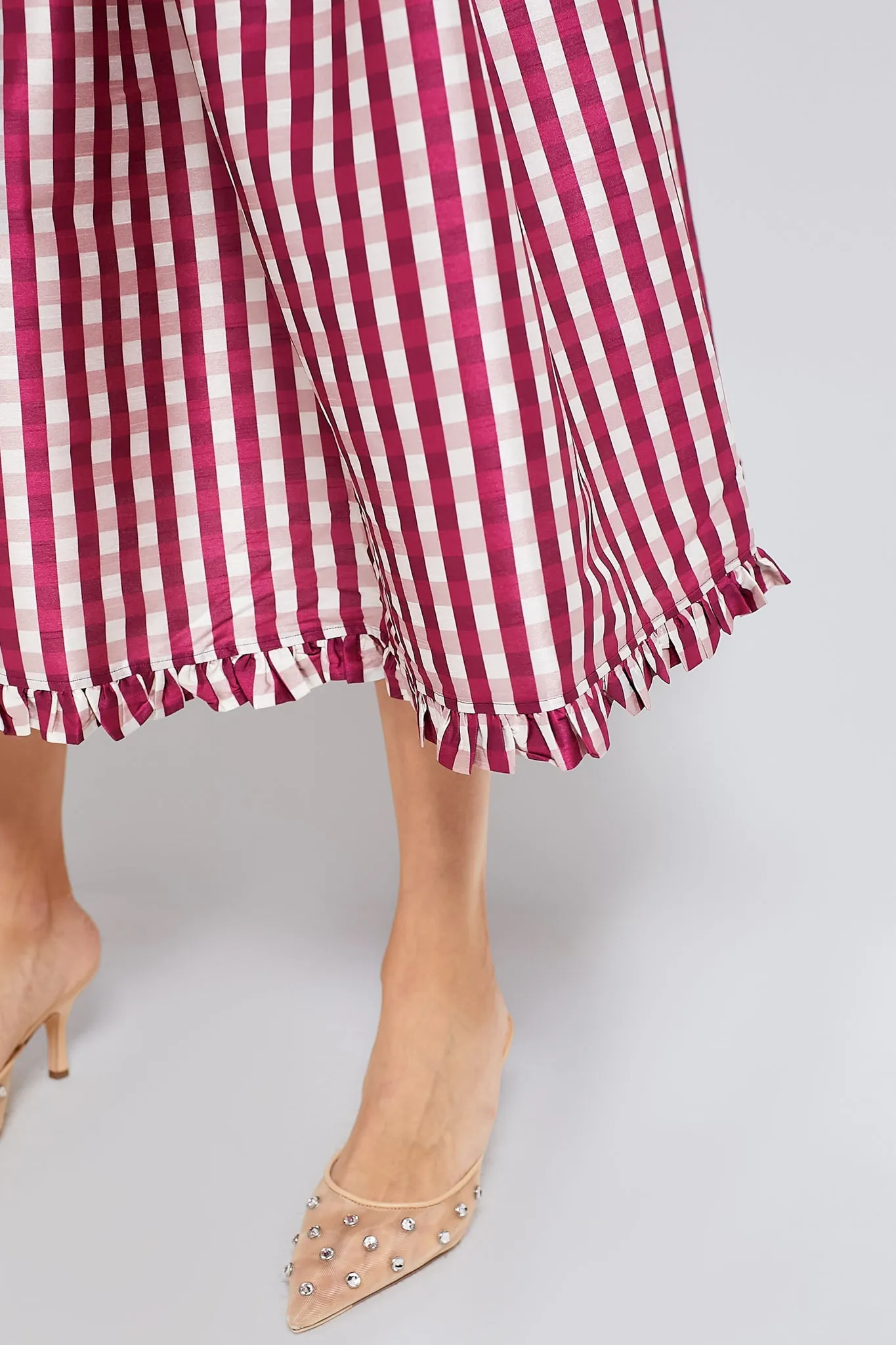 Wine Gingham Molly Dress