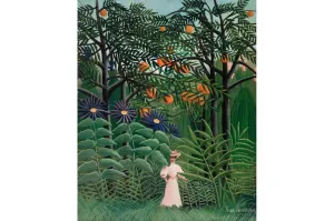 Woman Walking in an Exotic Forest