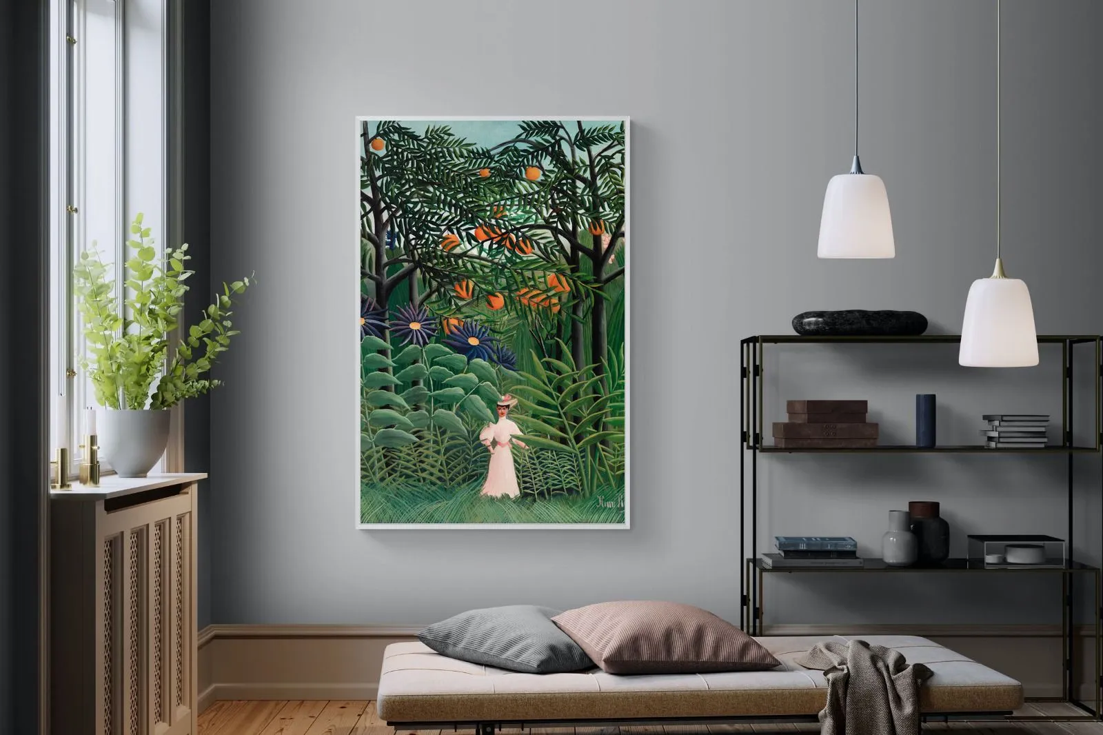 Woman Walking in an Exotic Forest