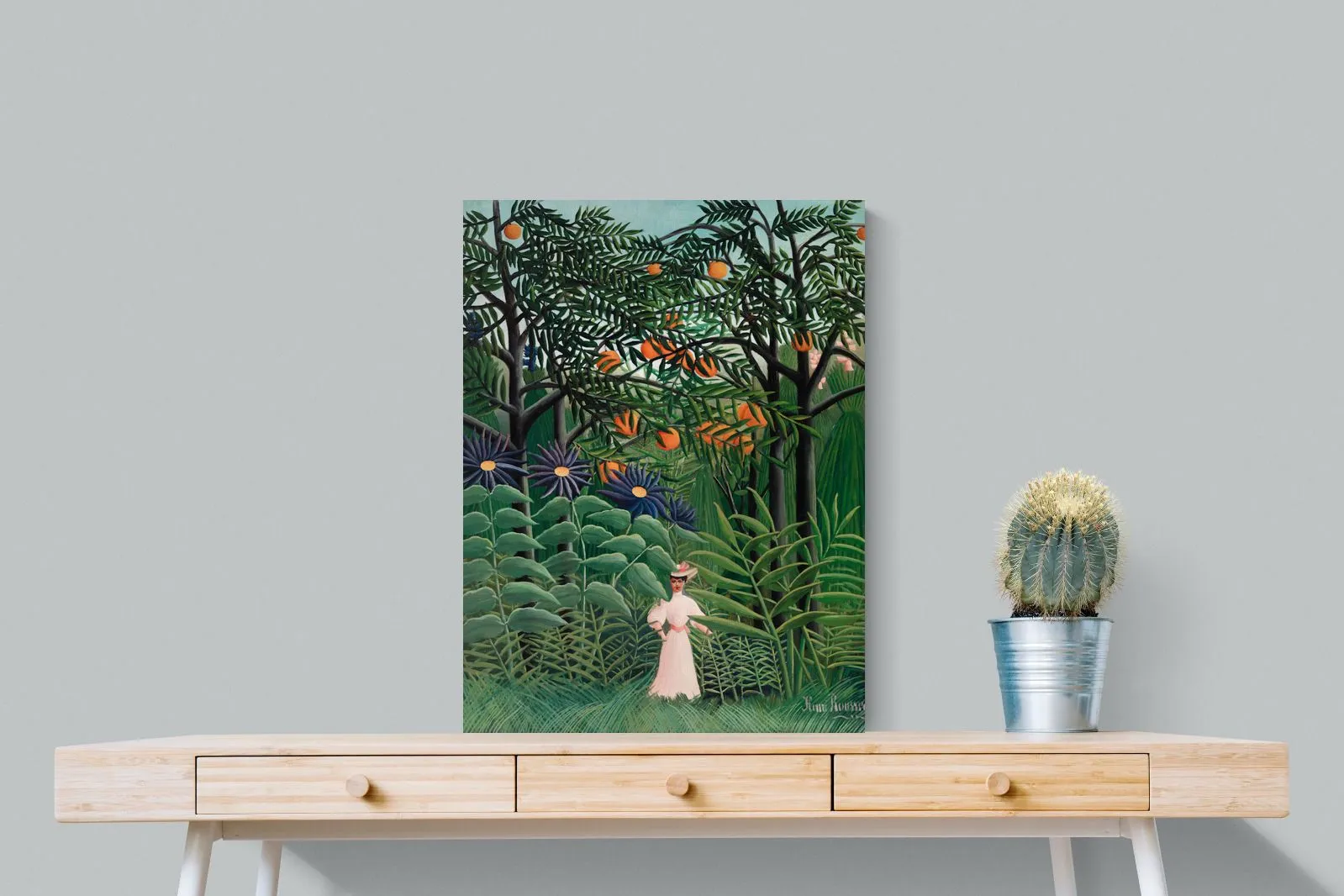 Woman Walking in an Exotic Forest