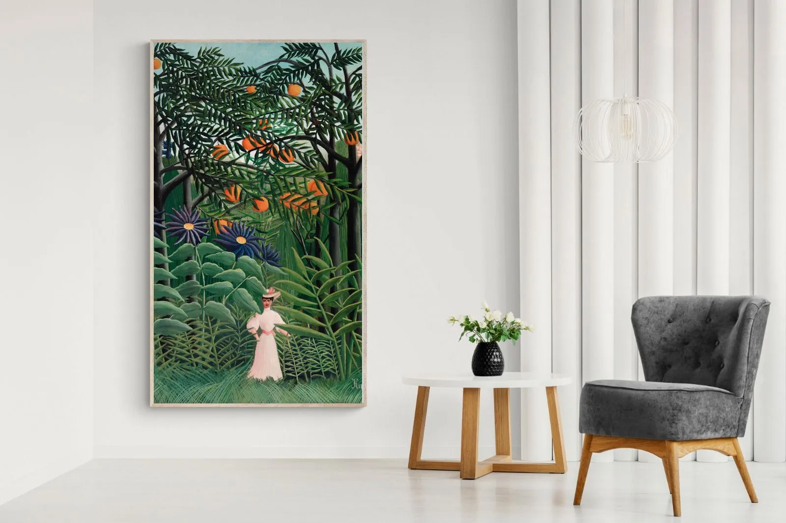 Woman Walking in an Exotic Forest
