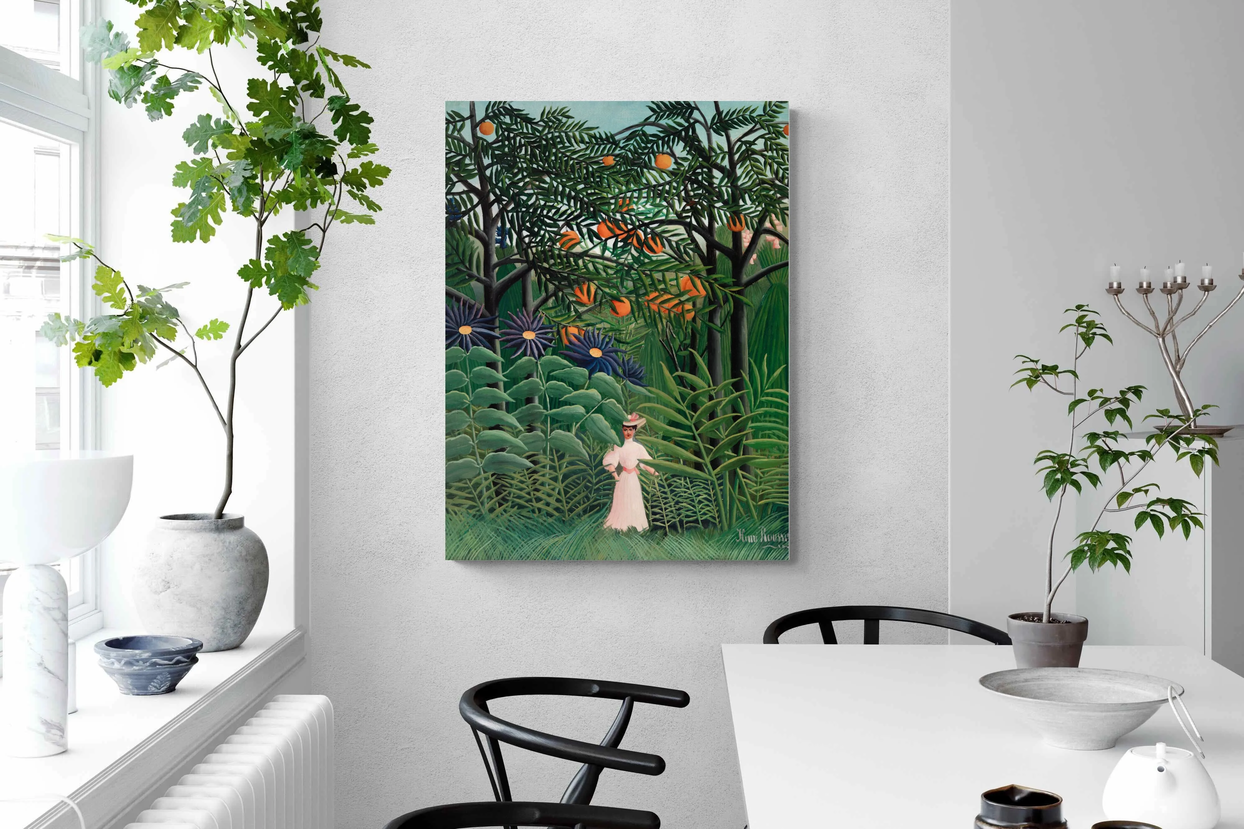 Woman Walking in an Exotic Forest
