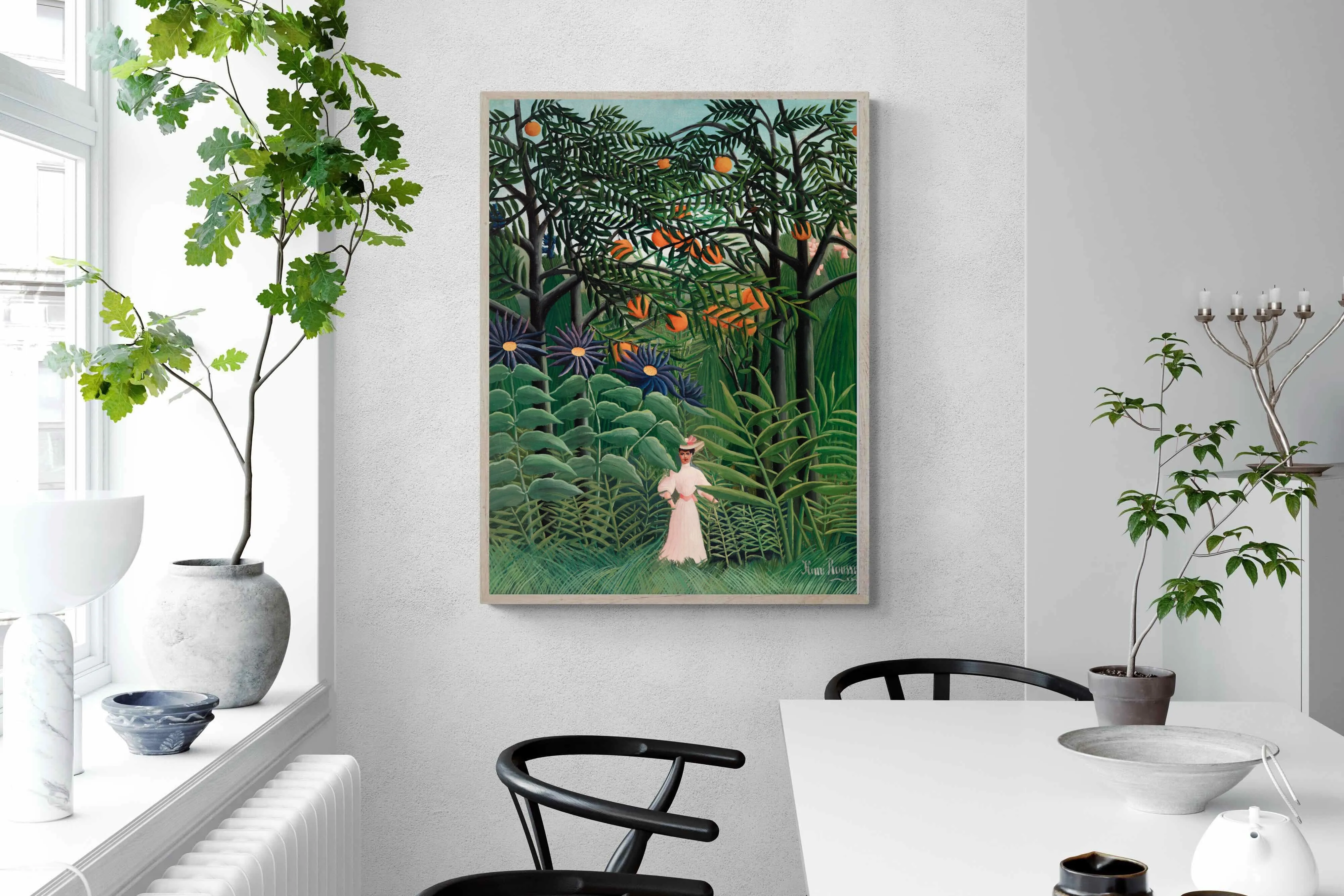 Woman Walking in an Exotic Forest