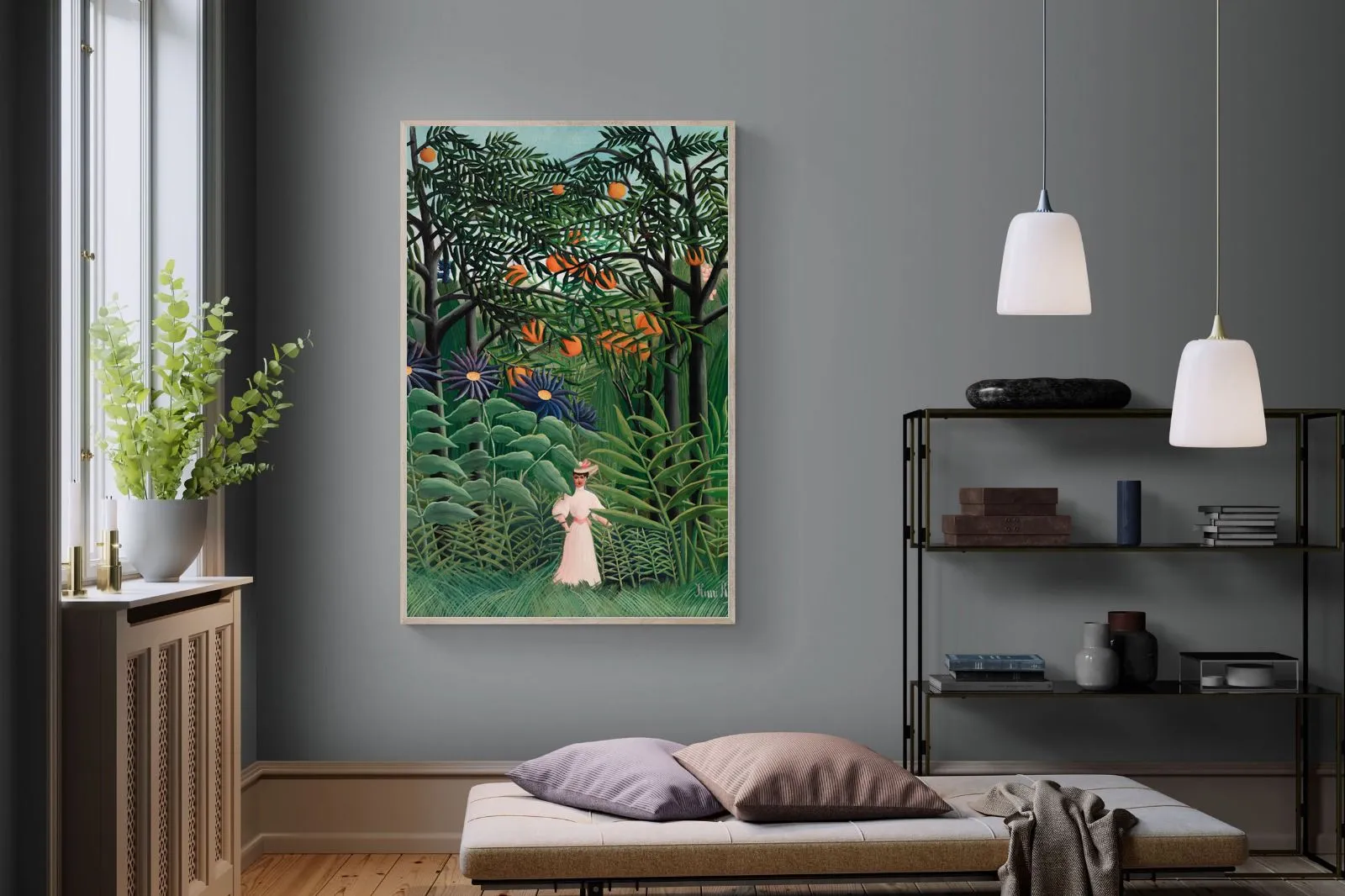Woman Walking in an Exotic Forest