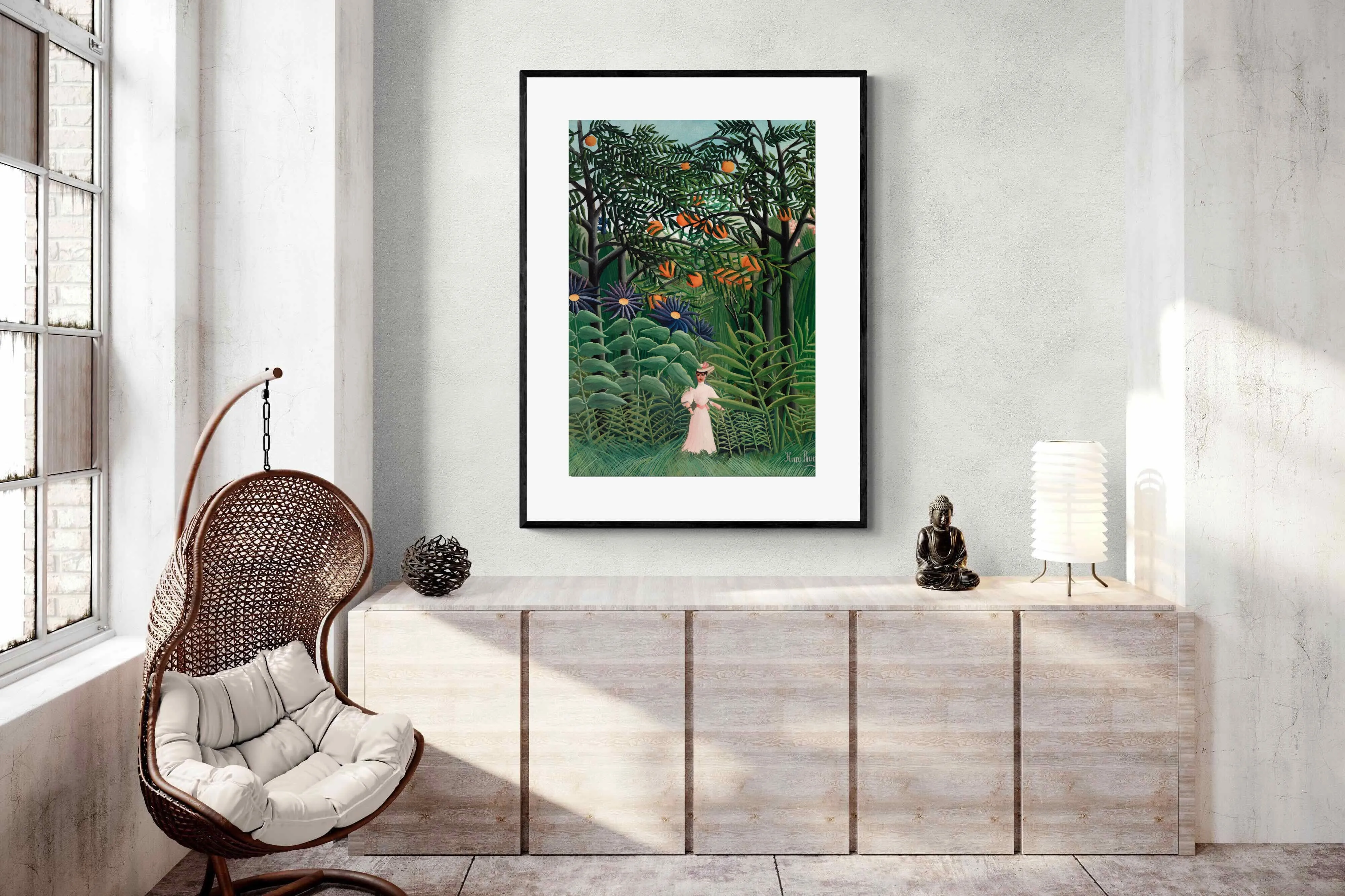 Woman Walking in an Exotic Forest