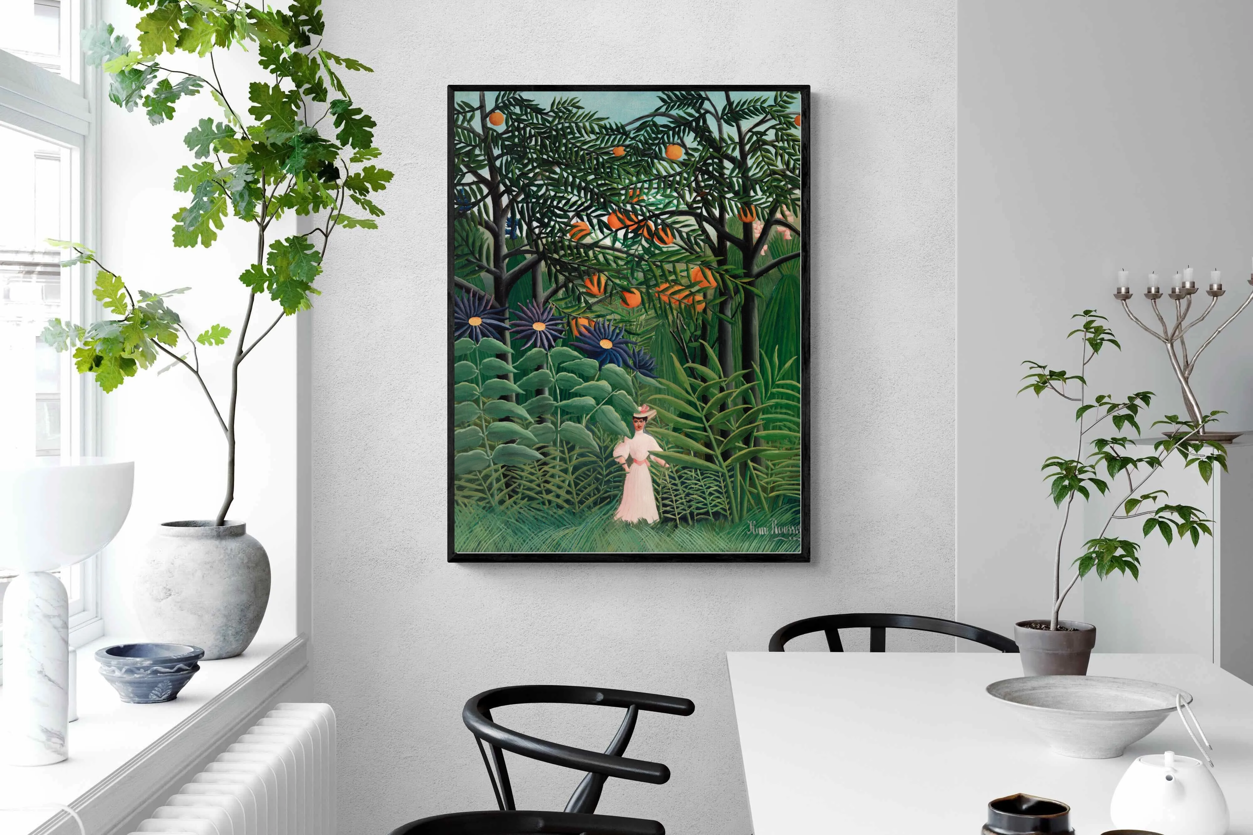 Woman Walking in an Exotic Forest