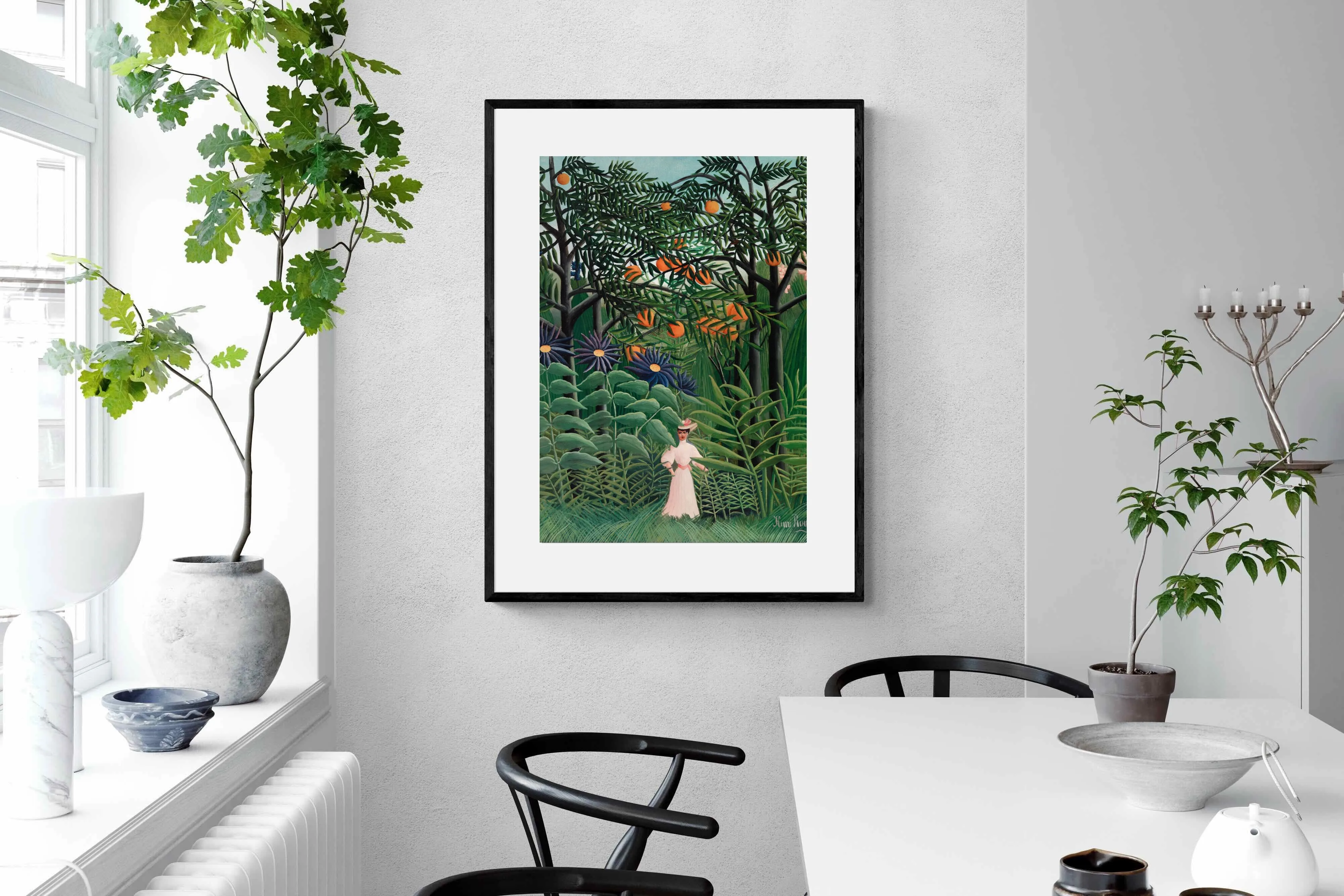 Woman Walking in an Exotic Forest