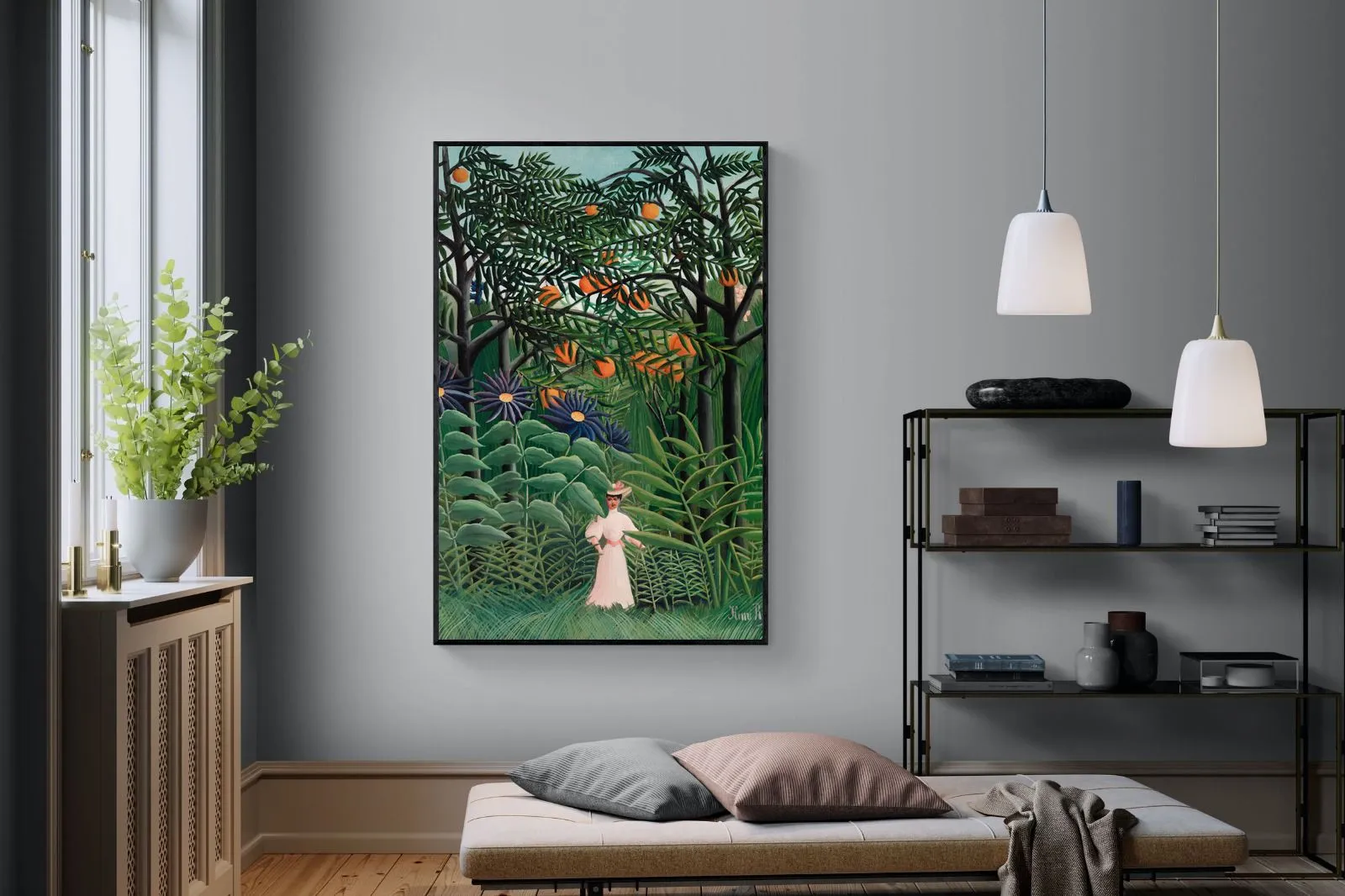 Woman Walking in an Exotic Forest