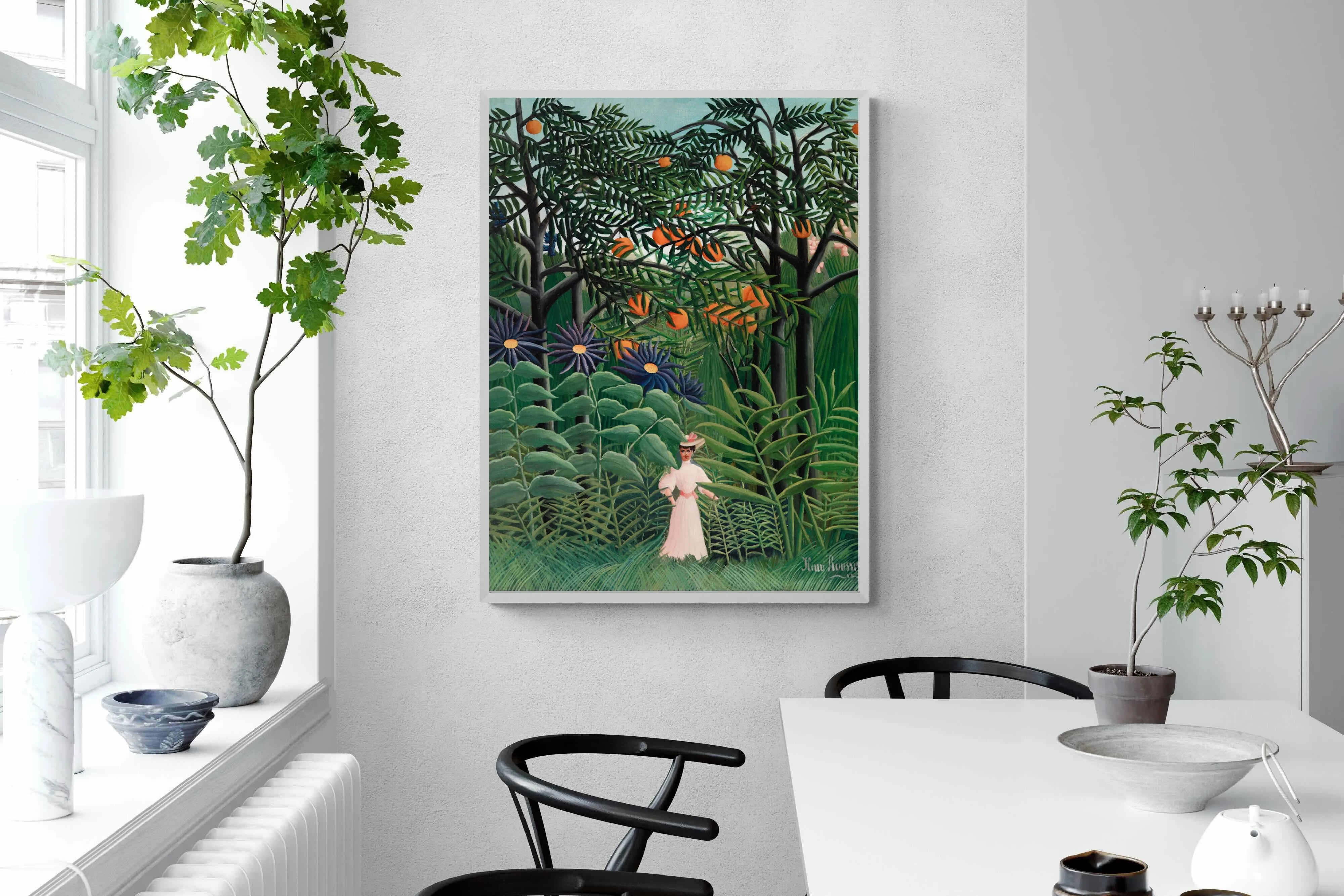 Woman Walking in an Exotic Forest