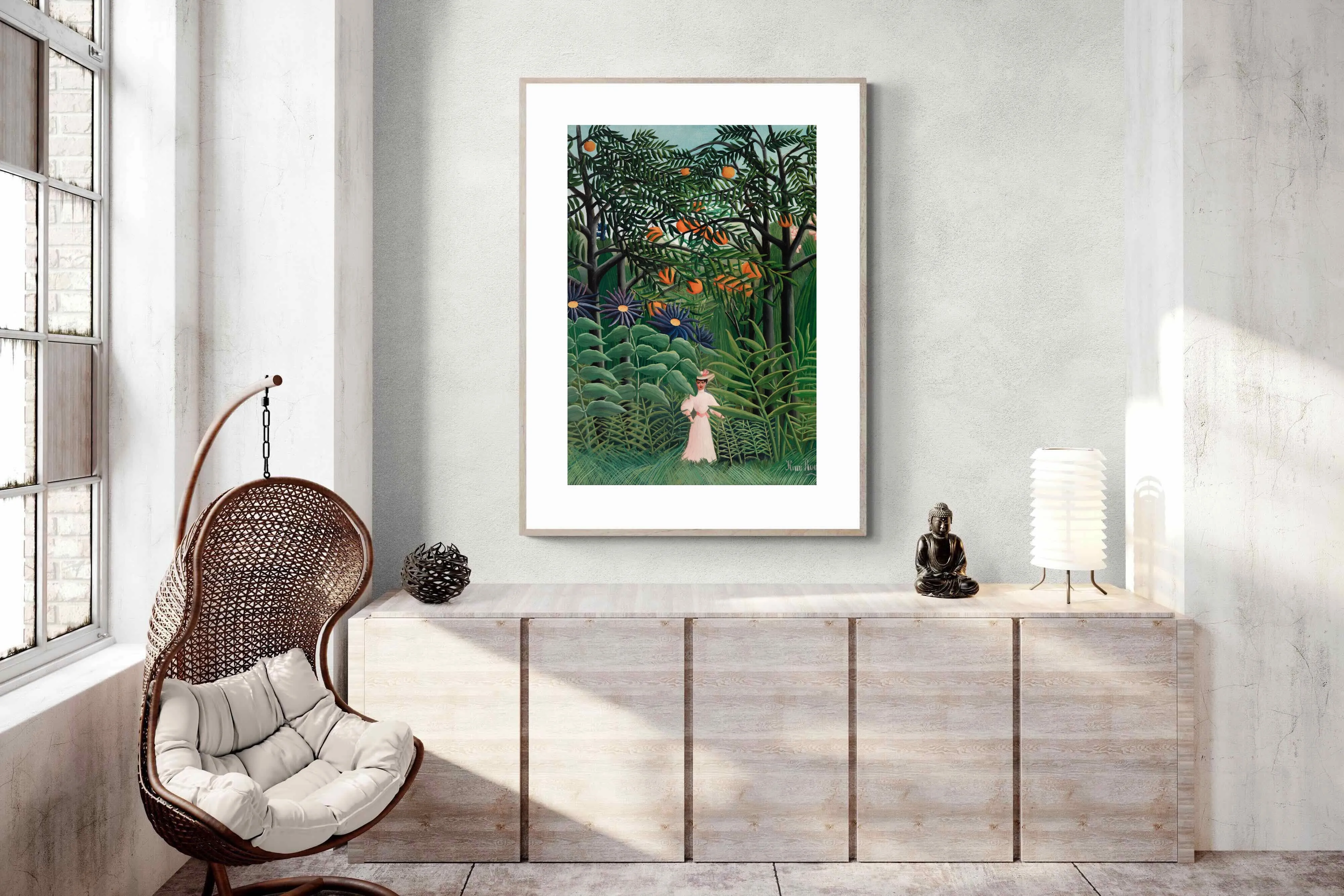 Woman Walking in an Exotic Forest