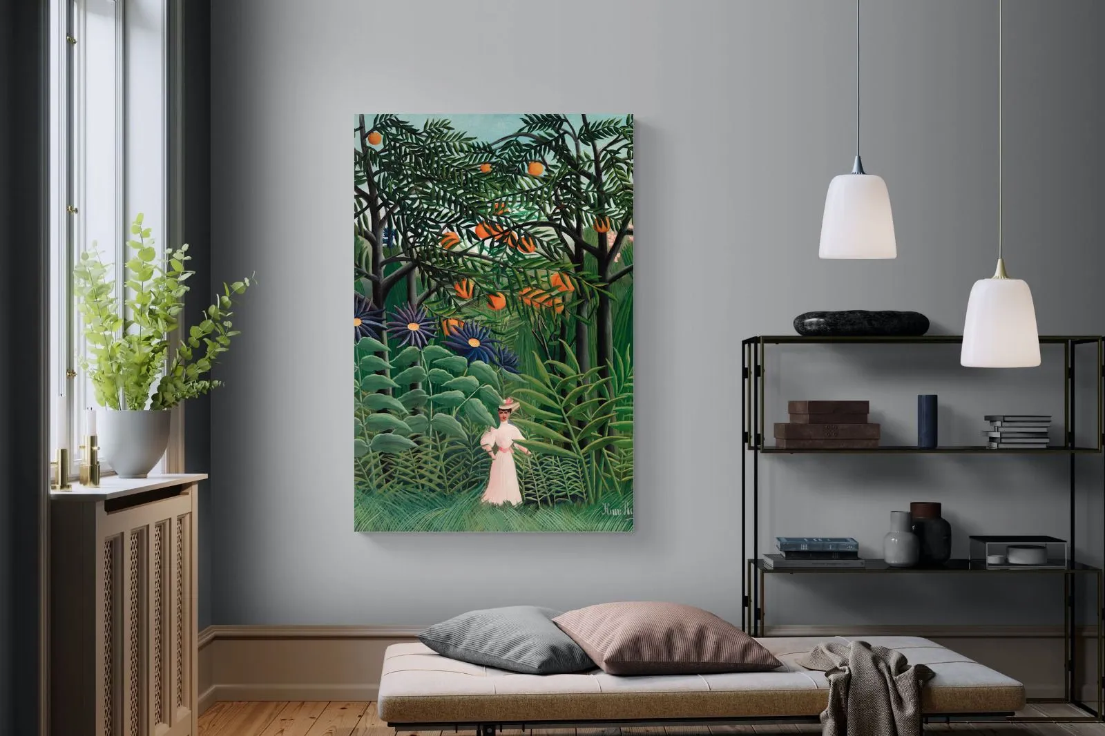 Woman Walking in an Exotic Forest