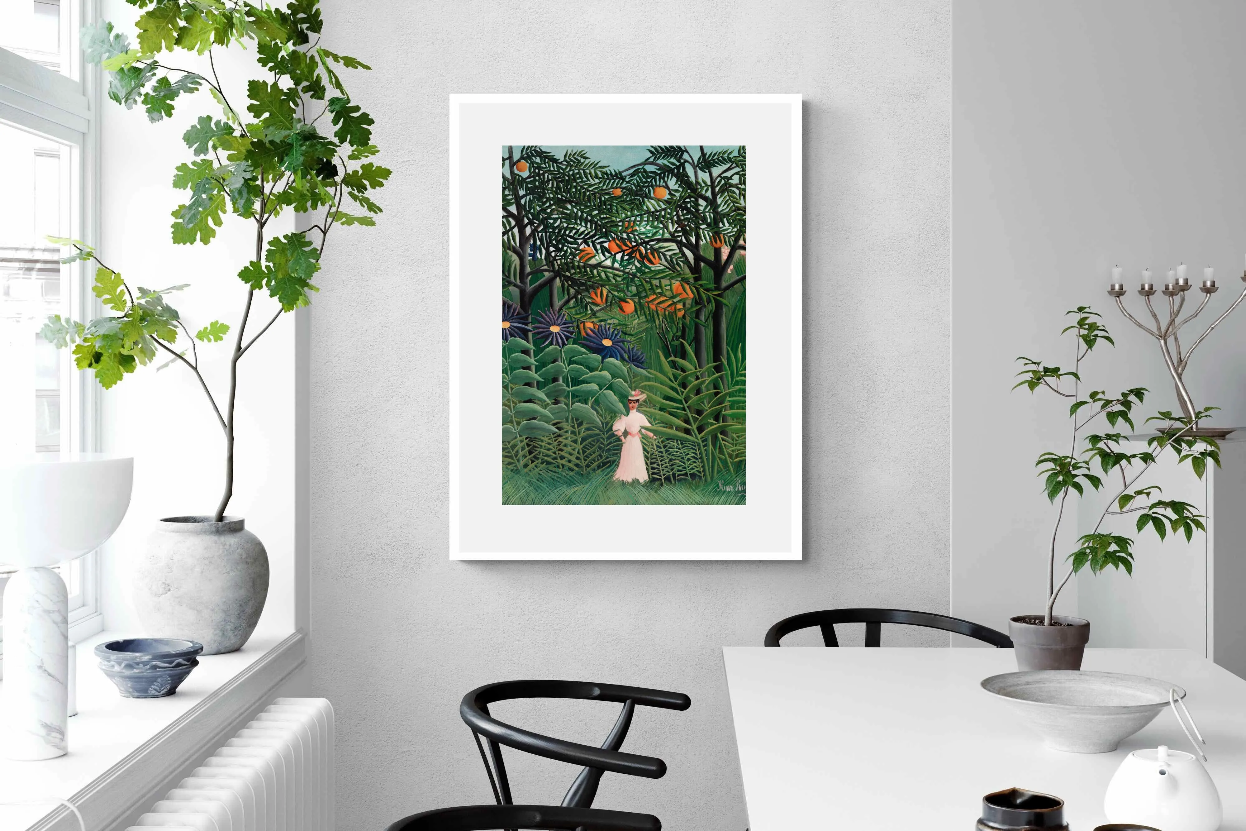 Woman Walking in an Exotic Forest