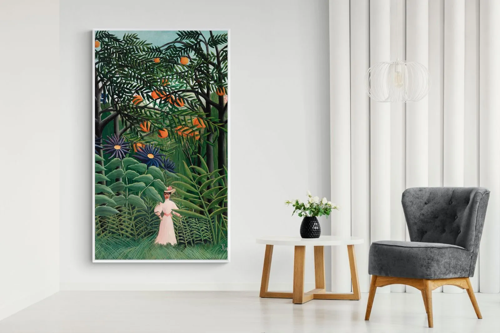 Woman Walking in an Exotic Forest