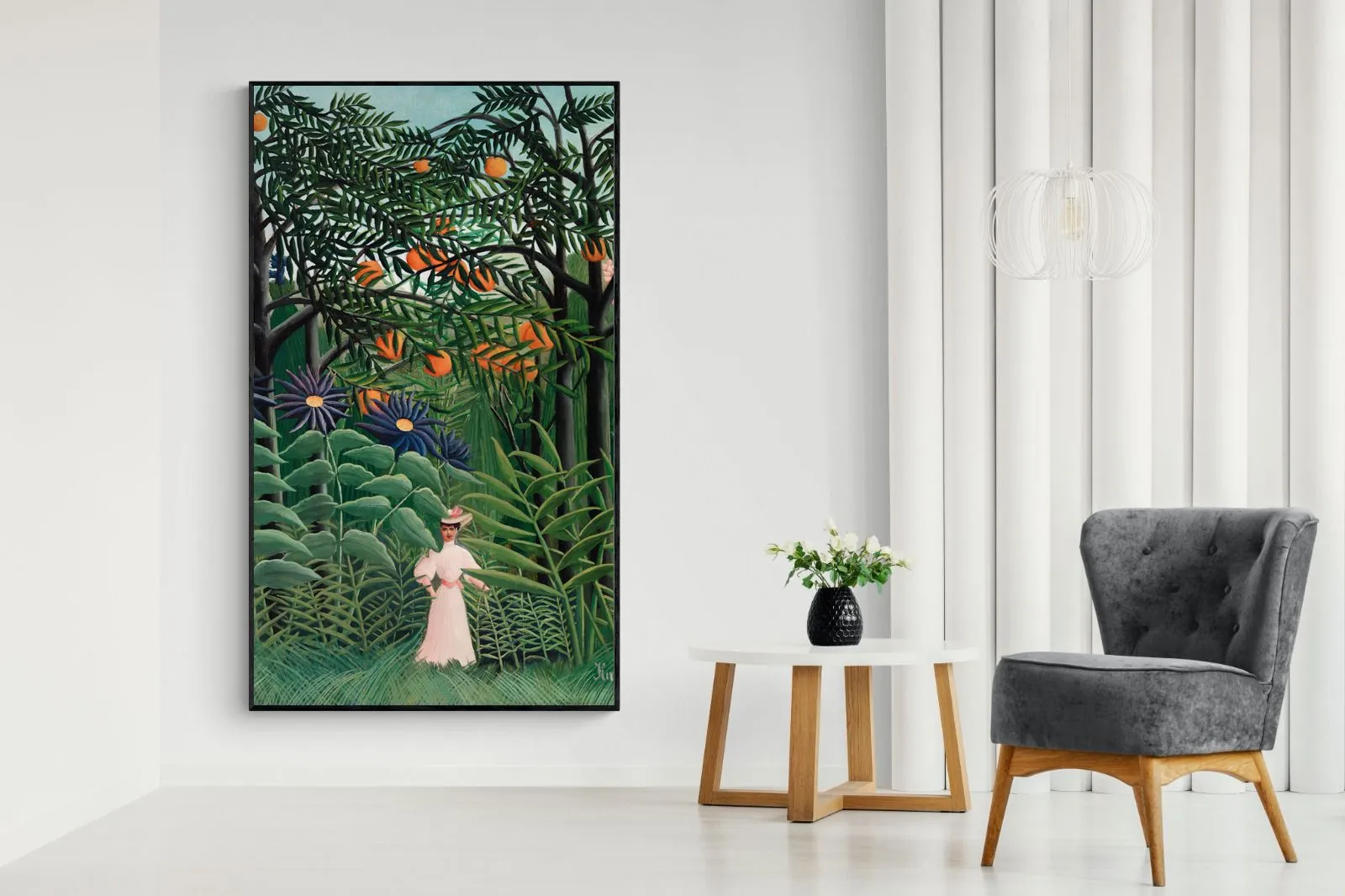 Woman Walking in an Exotic Forest