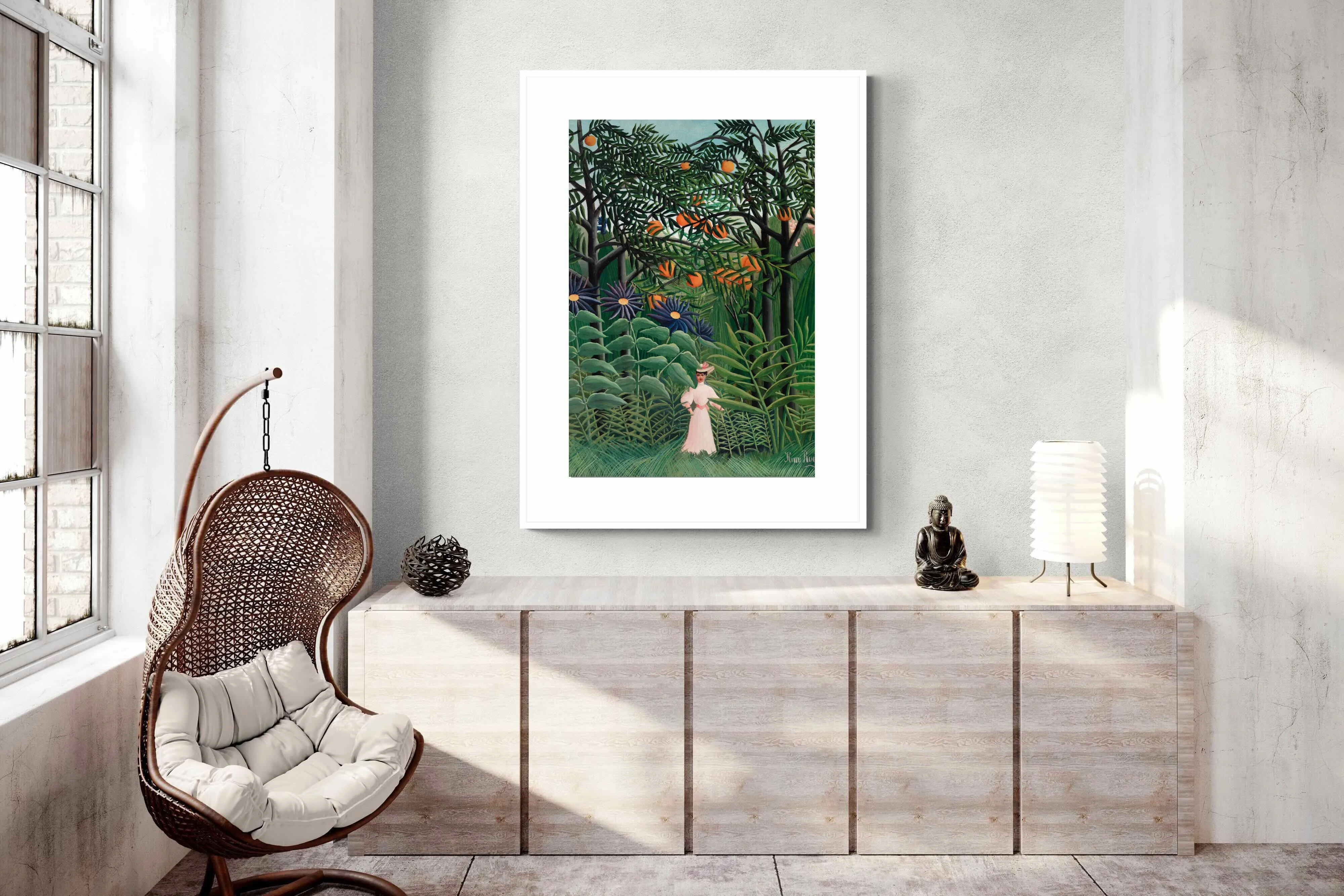 Woman Walking in an Exotic Forest