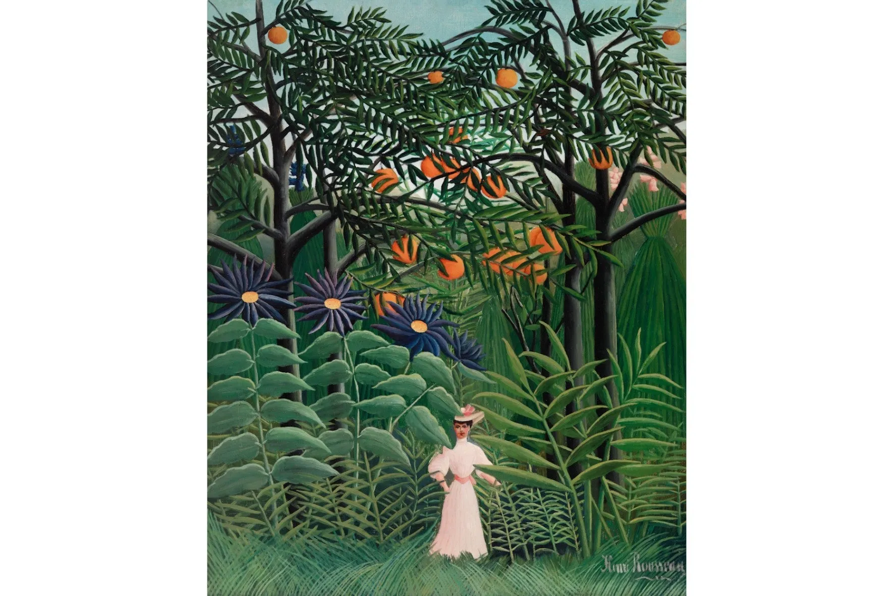 Woman Walking in an Exotic Forest