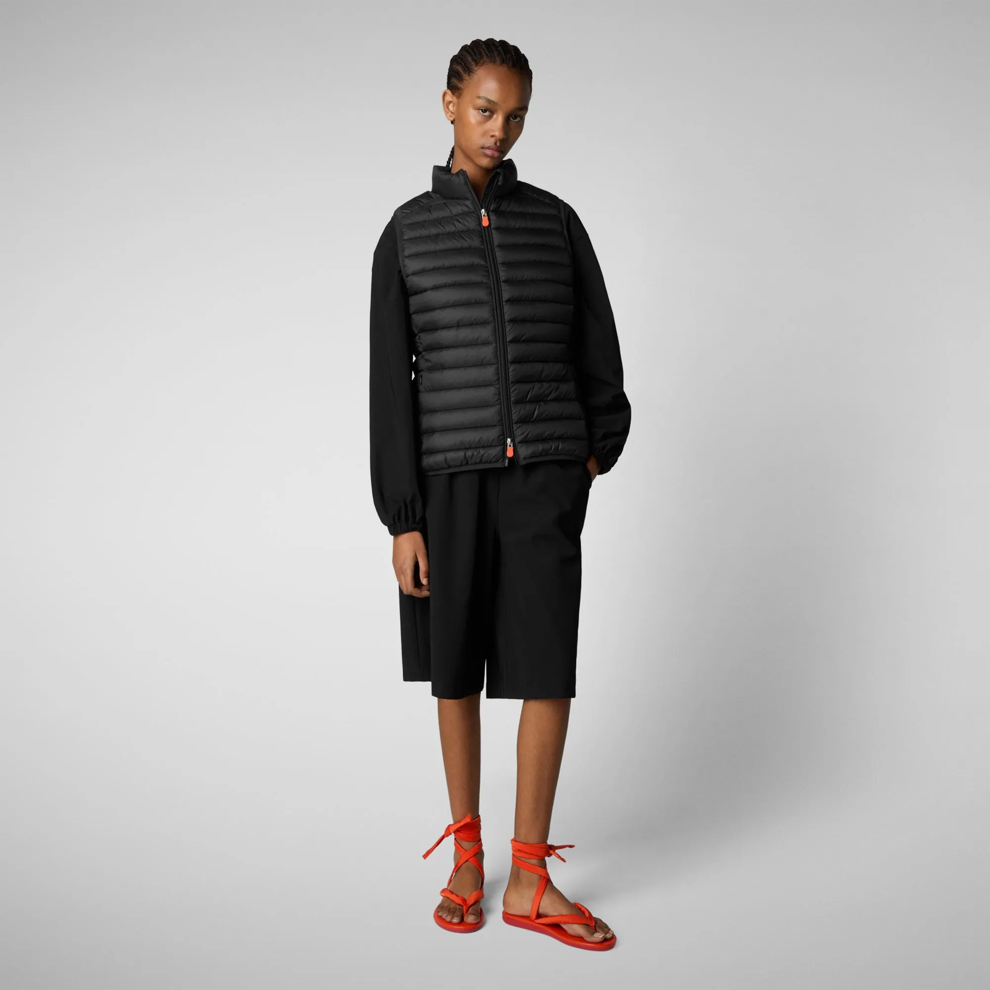 Woman's quilted gilet Charlotte in black