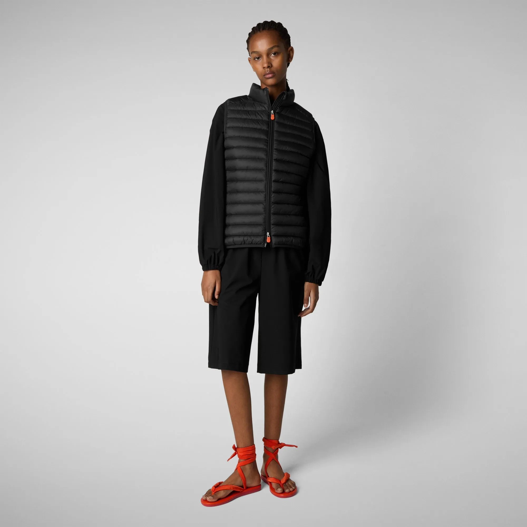 Woman's quilted gilet Charlotte in black