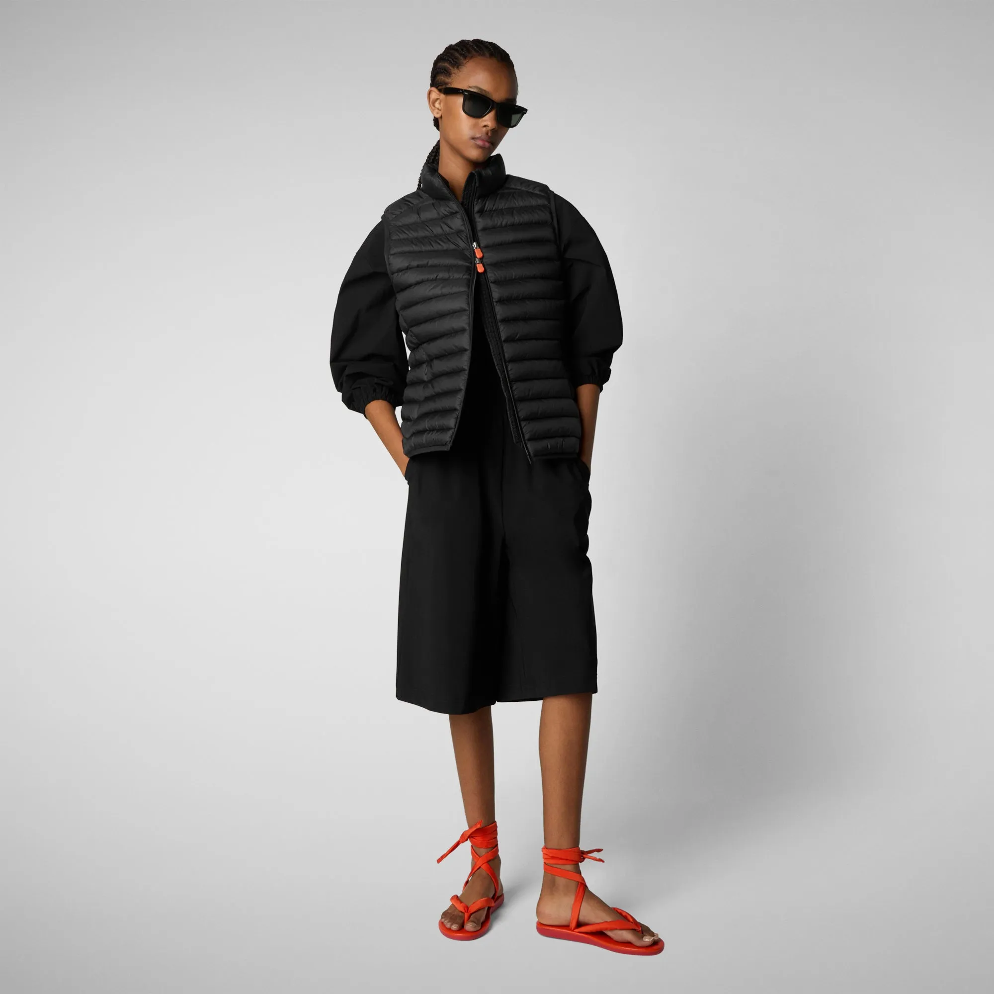 Woman's quilted gilet Charlotte in black