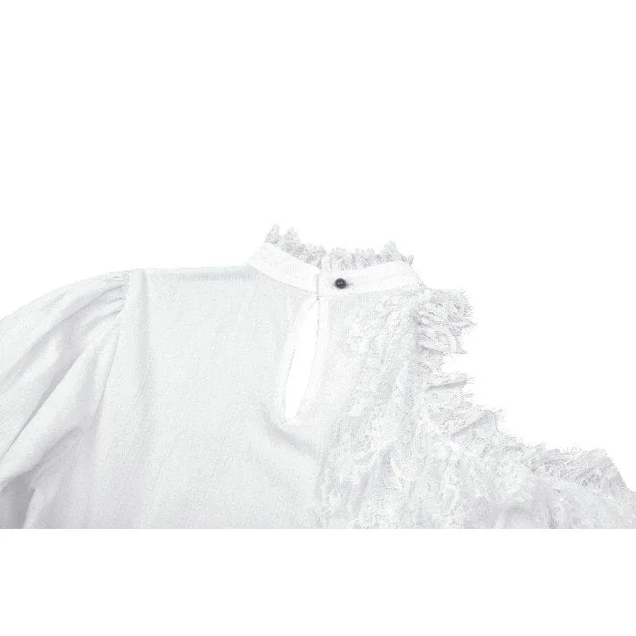 Women's Gothic Lolita Bowknot Short Dress Black White