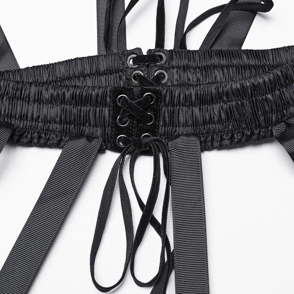 Women's Lace-up Bird Cage Bustle