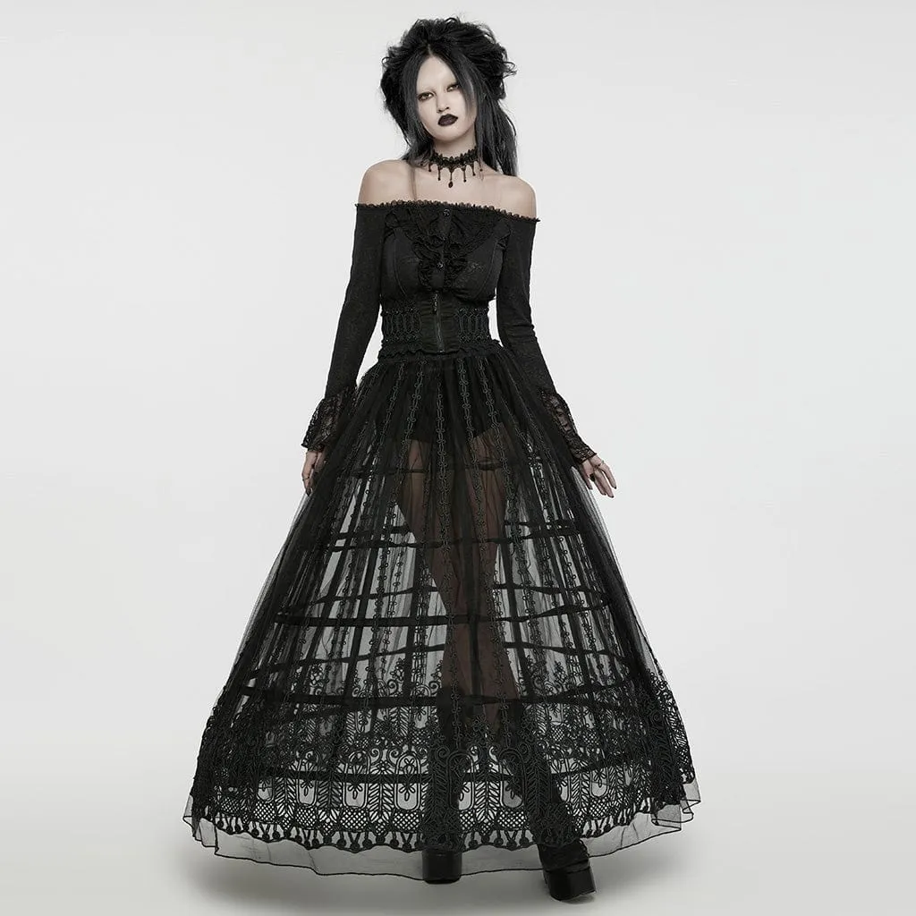 Women's Lace-up Bird Cage Bustle