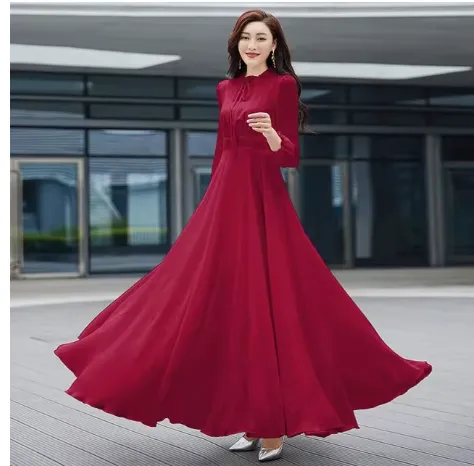 Women's Maxi Dress - Women's Vintage Spring/Autumn Maxi Dress
