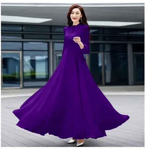 Women's Maxi Dress - Women's Vintage Spring/Autumn Maxi Dress